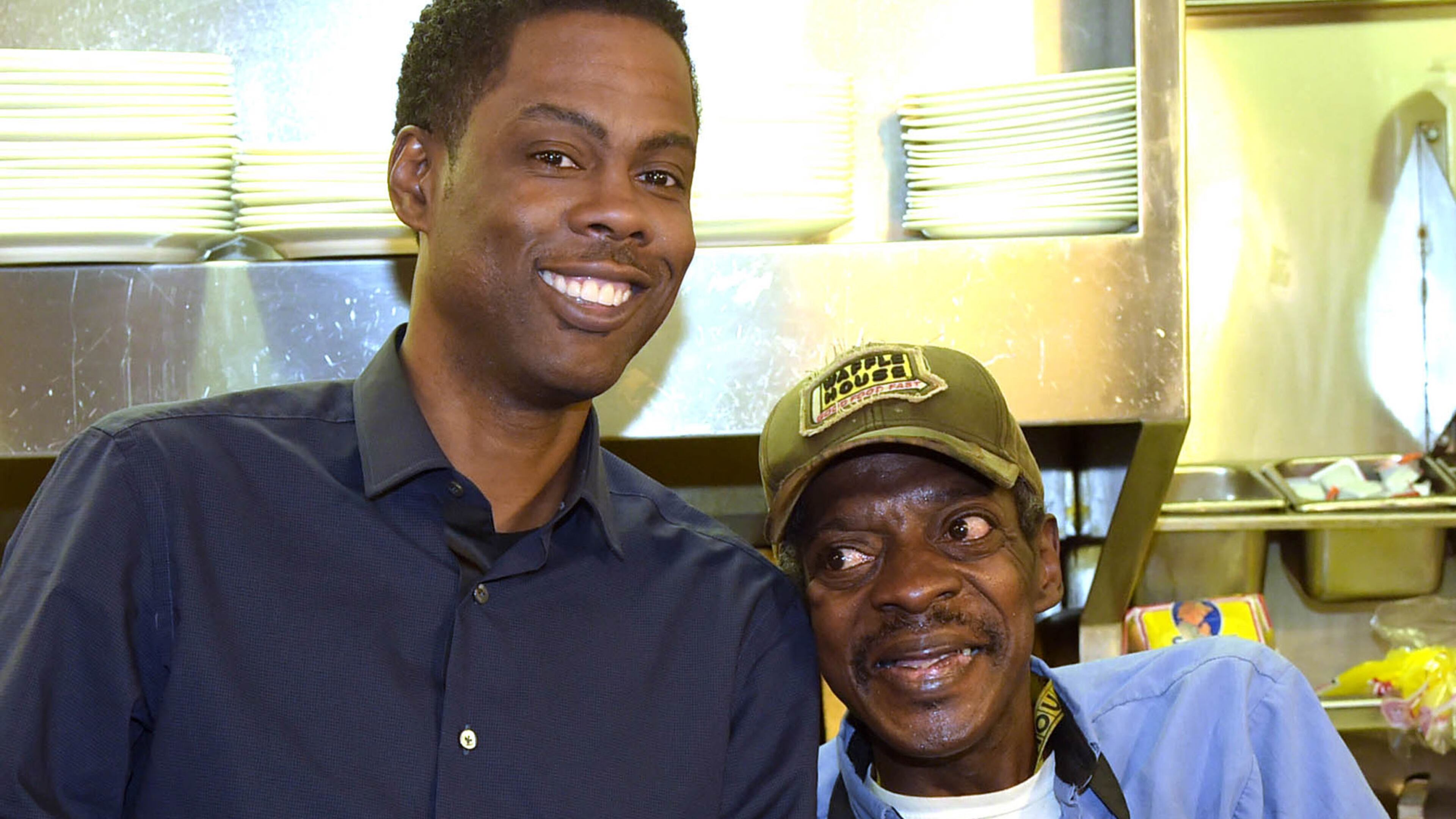 ATLANTA, GA - DECEMBER 09: (EXCLUSIVE COVERAGE)Actor Chris Rock stops by the Waffle House after his VIP screening of Paramount Pictures' "Top Five" and meets WH Grill Operator Joe Henry Hurst on December 9, 2014 in Atlanta, Georgia. (Photo by Rick Diamond/Getty Images for Allied) Photos: Rick Diamond/Getty Images