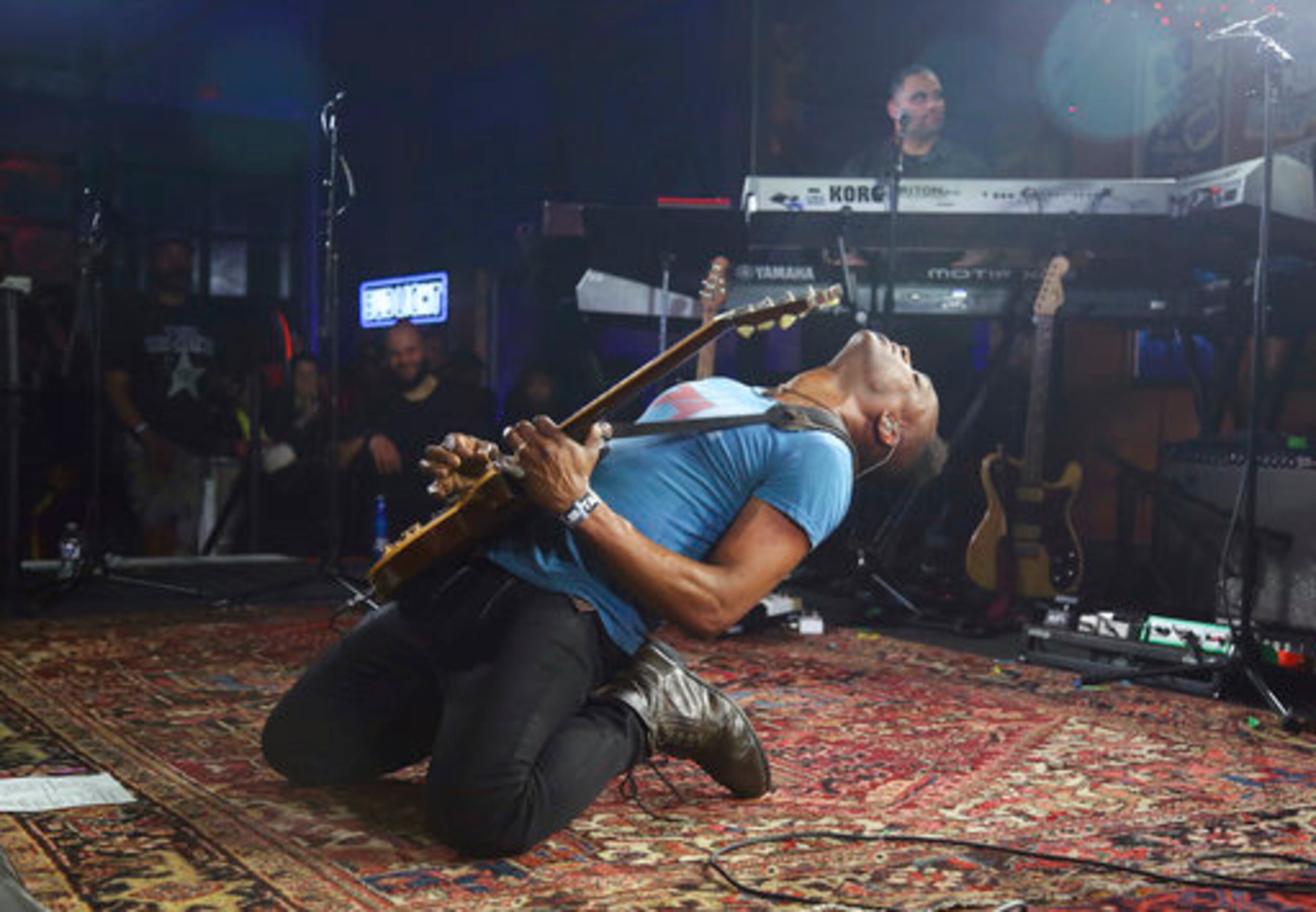 The Roots' guitarist Captain Kirk Douglas plays Chuck Berry's "Johnny B. Goode" during the Bud Light x The Roots and Friends Jam Session during the South by Southwest Music Festival on Saturday, March 18, 2017, in Austin, Texax.
