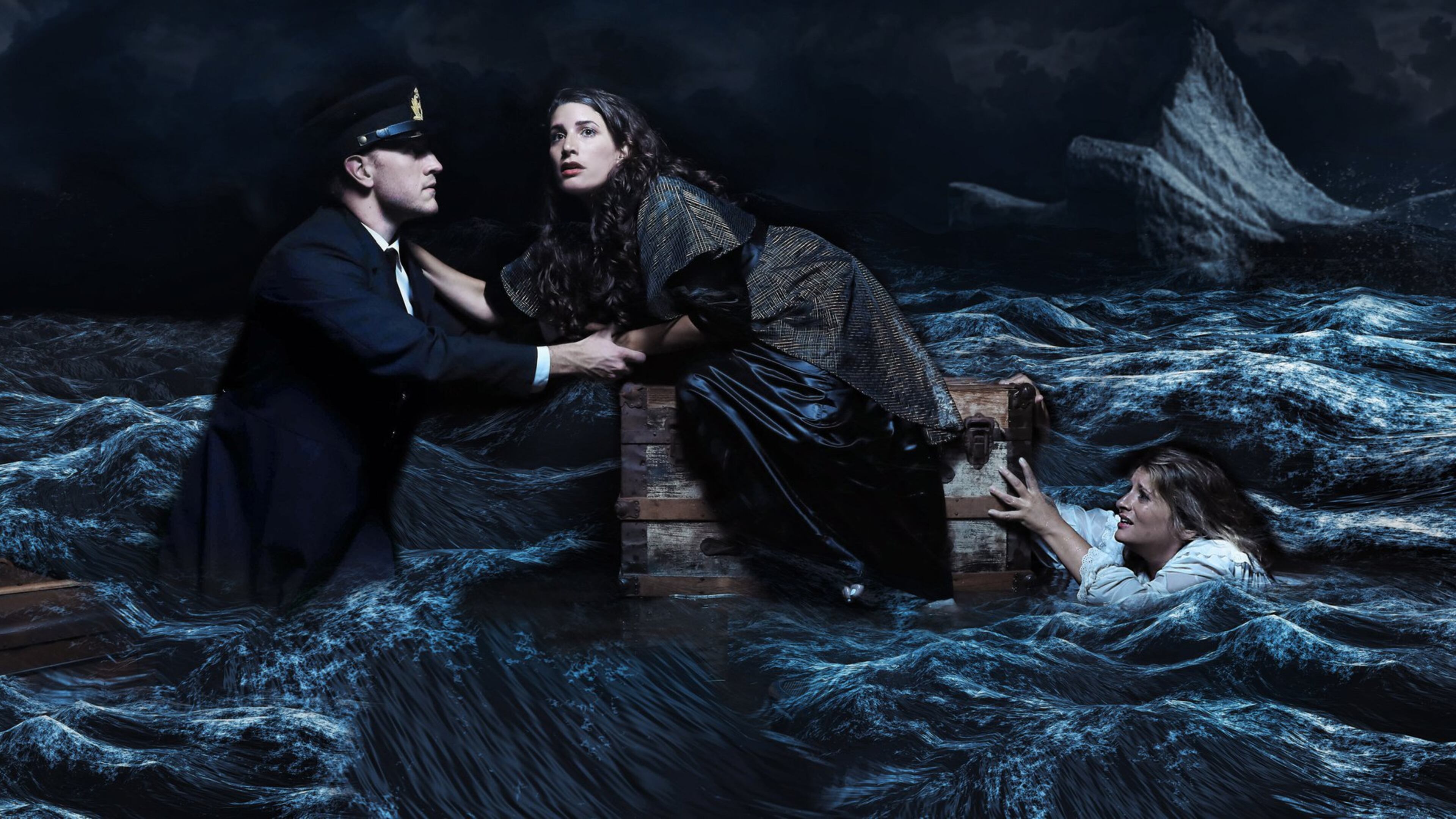 Blake Burgess (from left), Shannon McCarren and Jessica De Maria appear in the Serenbe Playhouse musical “Titanic.” PHOTO CREDIT: BreeAnne Clowdus