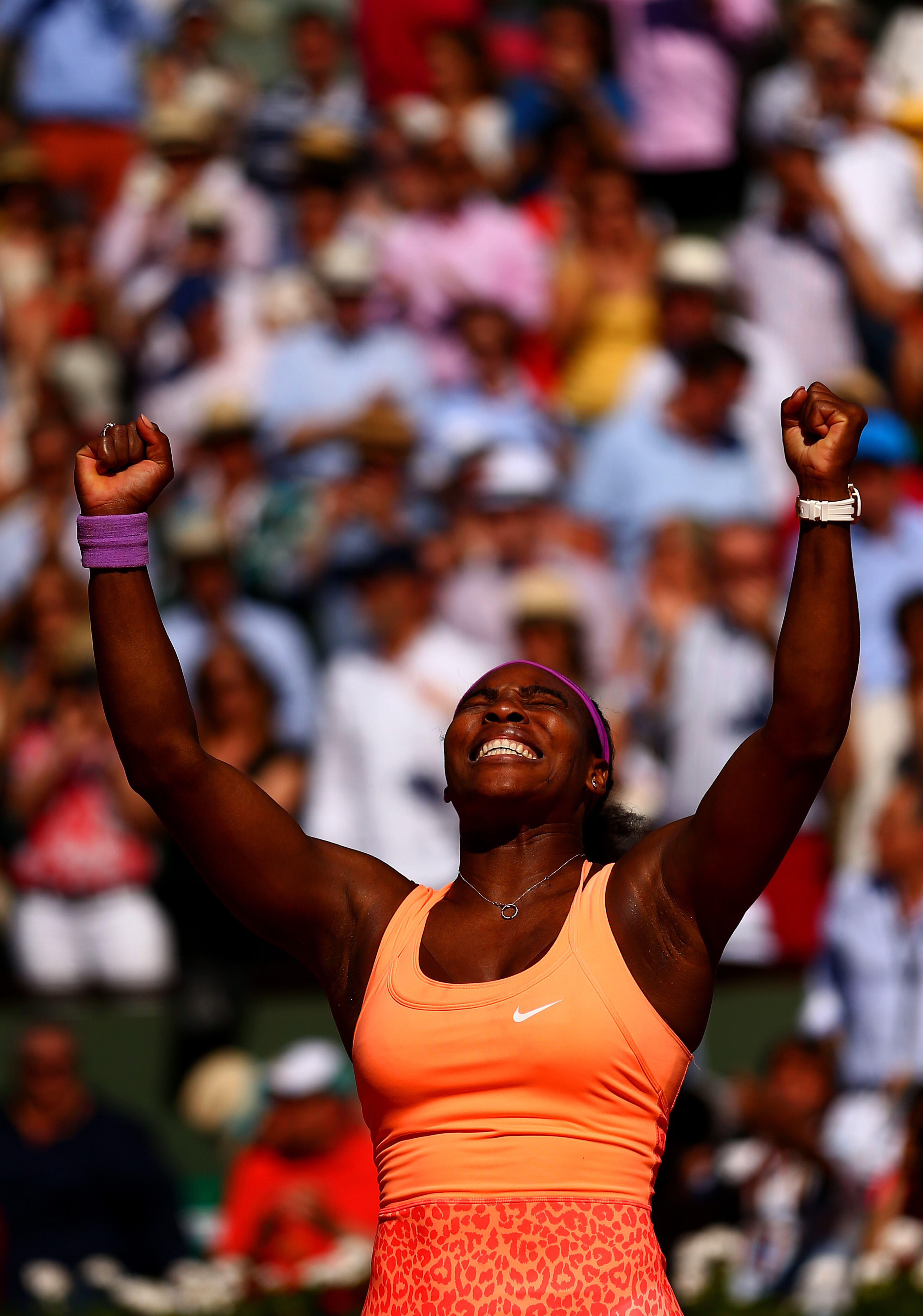 Serena Williams of the United States celebrates winning the Women's Singles Final against Lucie Safarova of Czech Repbulic on day fourteen of the 2015 French Open at Roland Garros on June 6, 2015 in Paris, France. (Photo by Dan Istitene/Getty Images)
