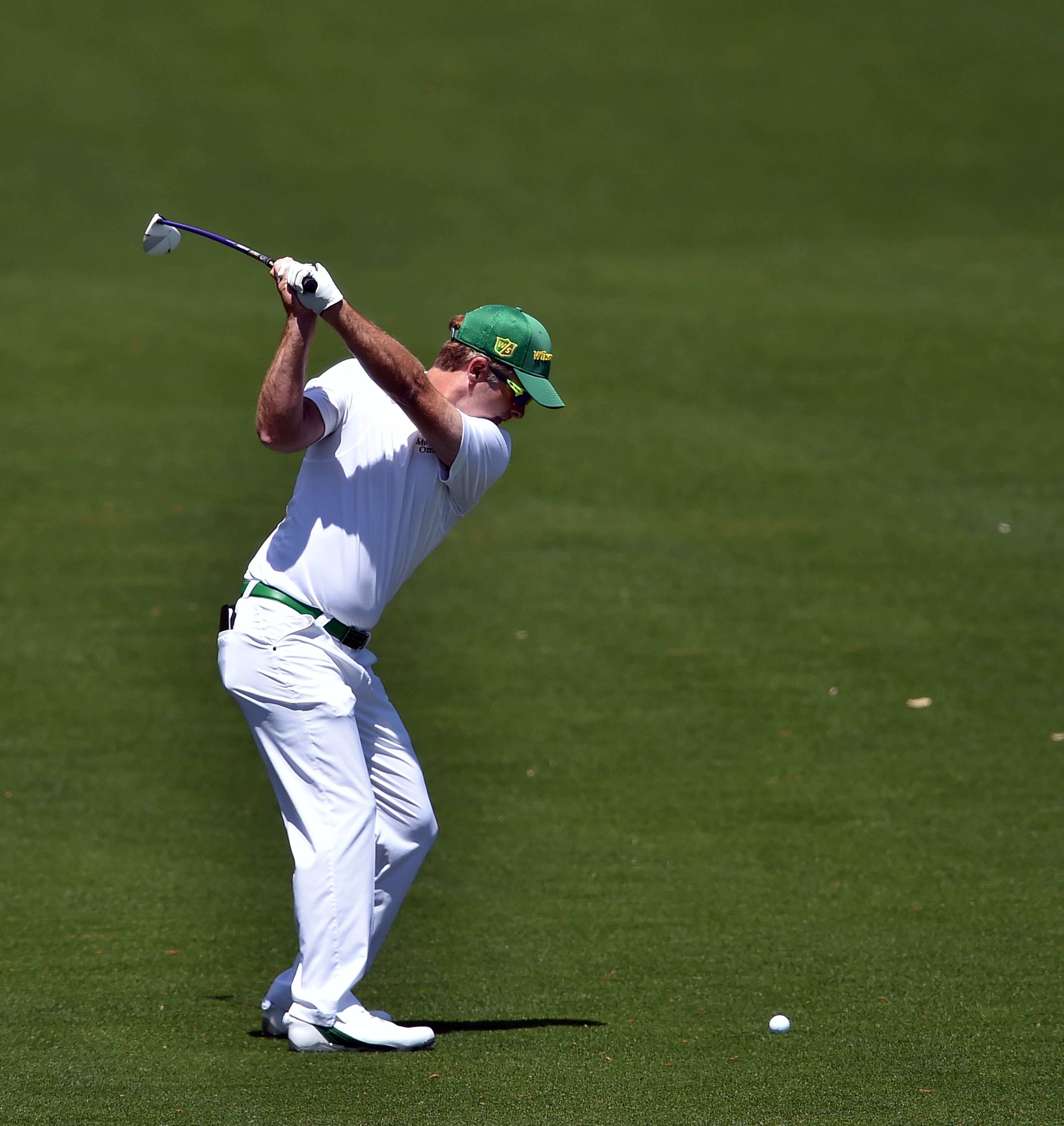 Kevin Streelman hits from the 8th fairway to the green during the 80th Masters at the Augusta National Golf Club, Friday, April 8, 2016. Brant Sanderlin/bsanderlin@ajc.com
