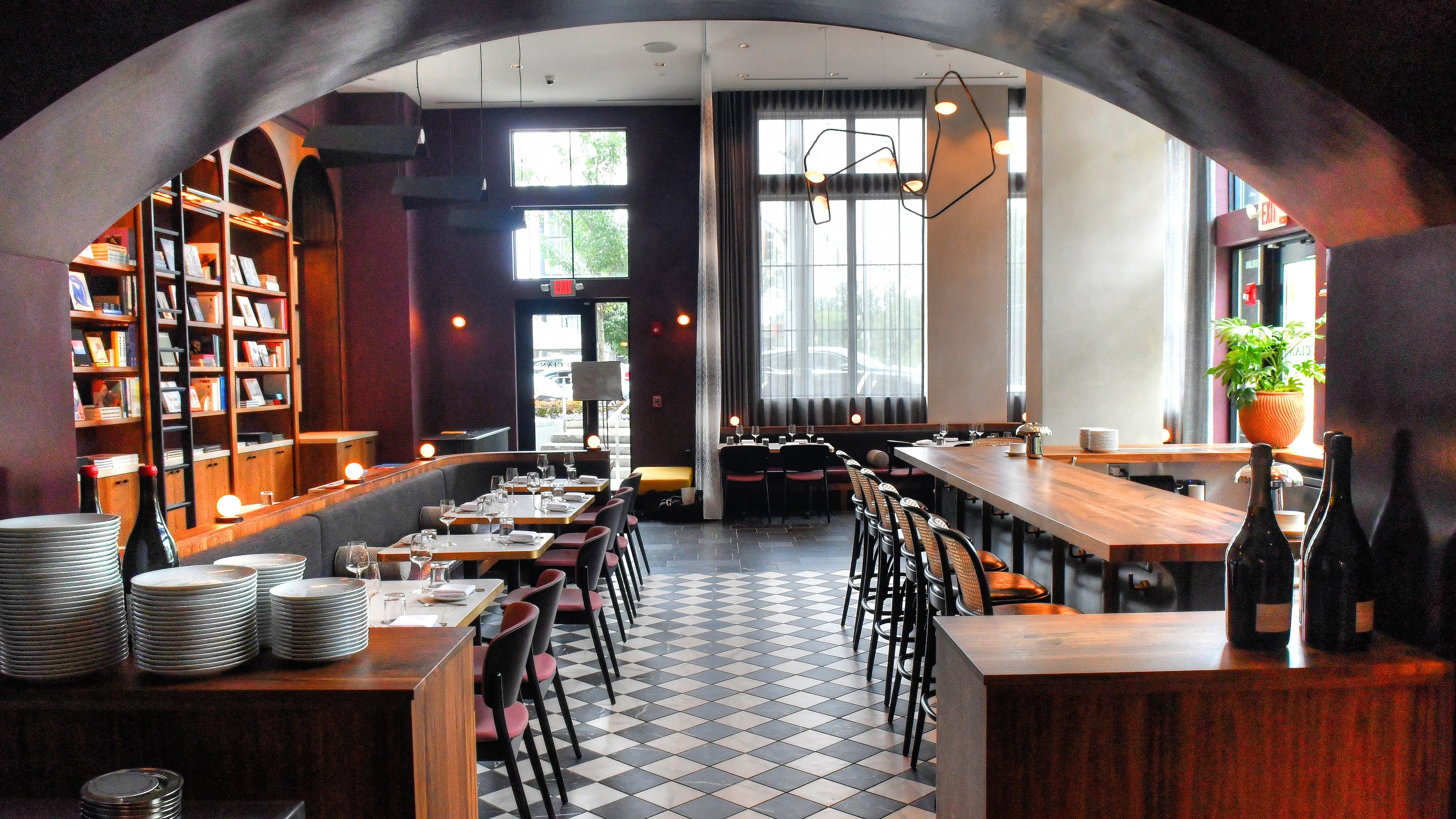 210719 Atlanta, Ga: (Buckhead) Interior showing diner seating, bar, with some of the books and magazines available to patrons. (Chris Hunt for The Atlanta Journal-Constitution)
