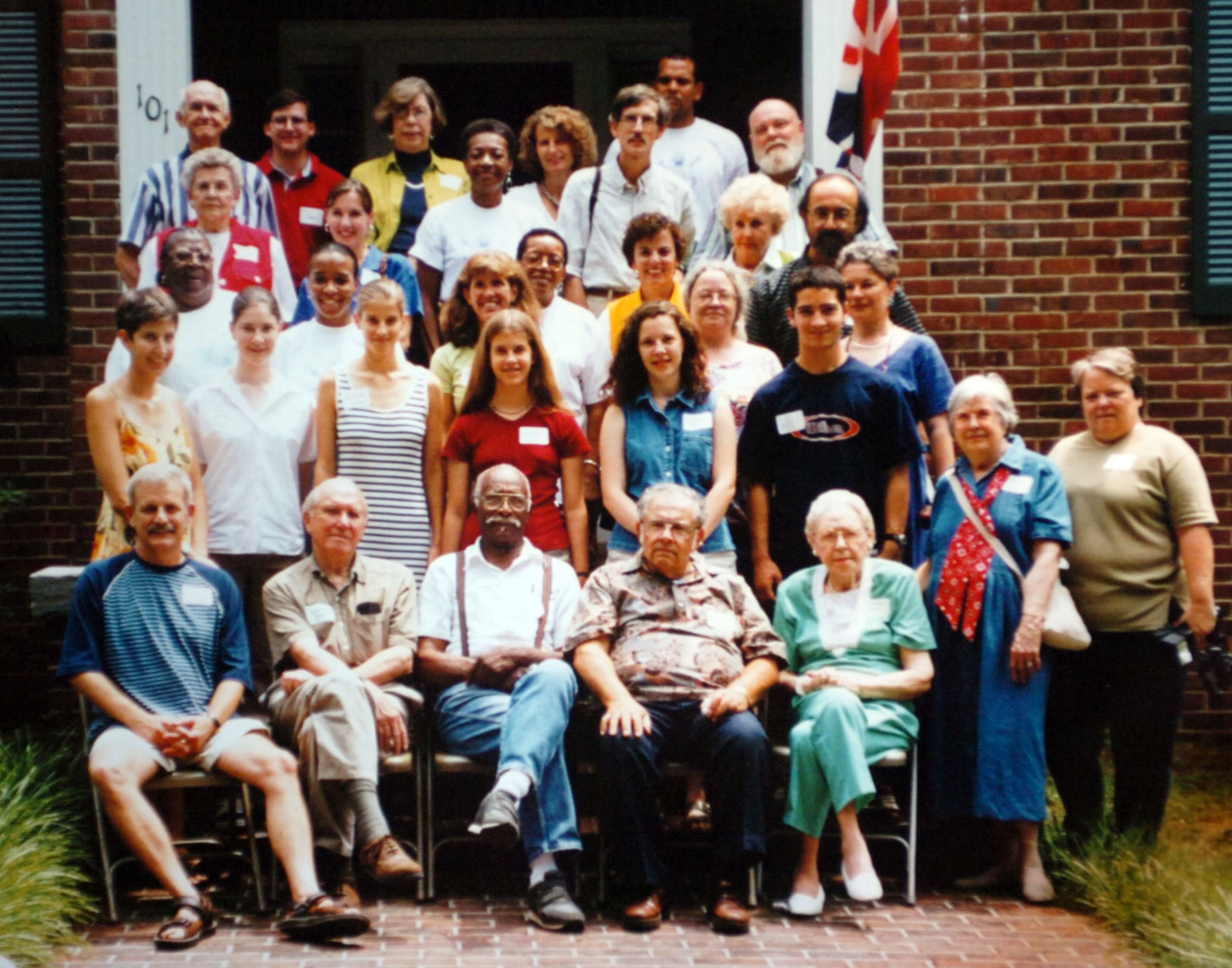 This photo provided by Katie Bennett shows a 1998 gathering of members of the Jones family in Bolivar, Tenn. Bennett is in the center of the top row wearing a white blouse. Jameson Jones is on the front row, second from left.
