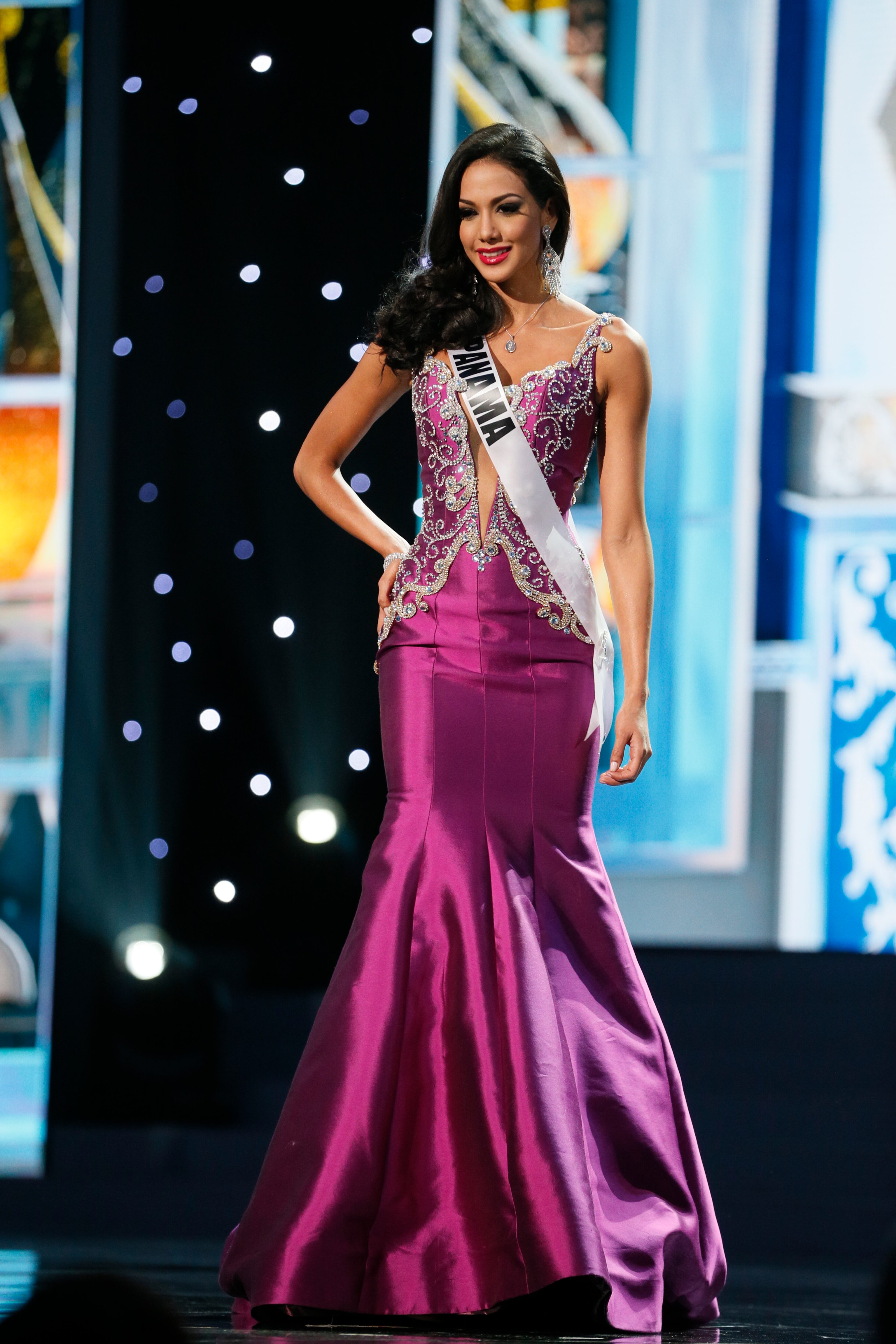 Miss Panama Carolina Brid presents herself during the preliminary competition of the 2013 Miss Universe pageant in Moscow, Russia, on Tuesday, Nov. 5, 2013. Beauties will compete for the title of Miss Universe in Moscow on Nov. 9.