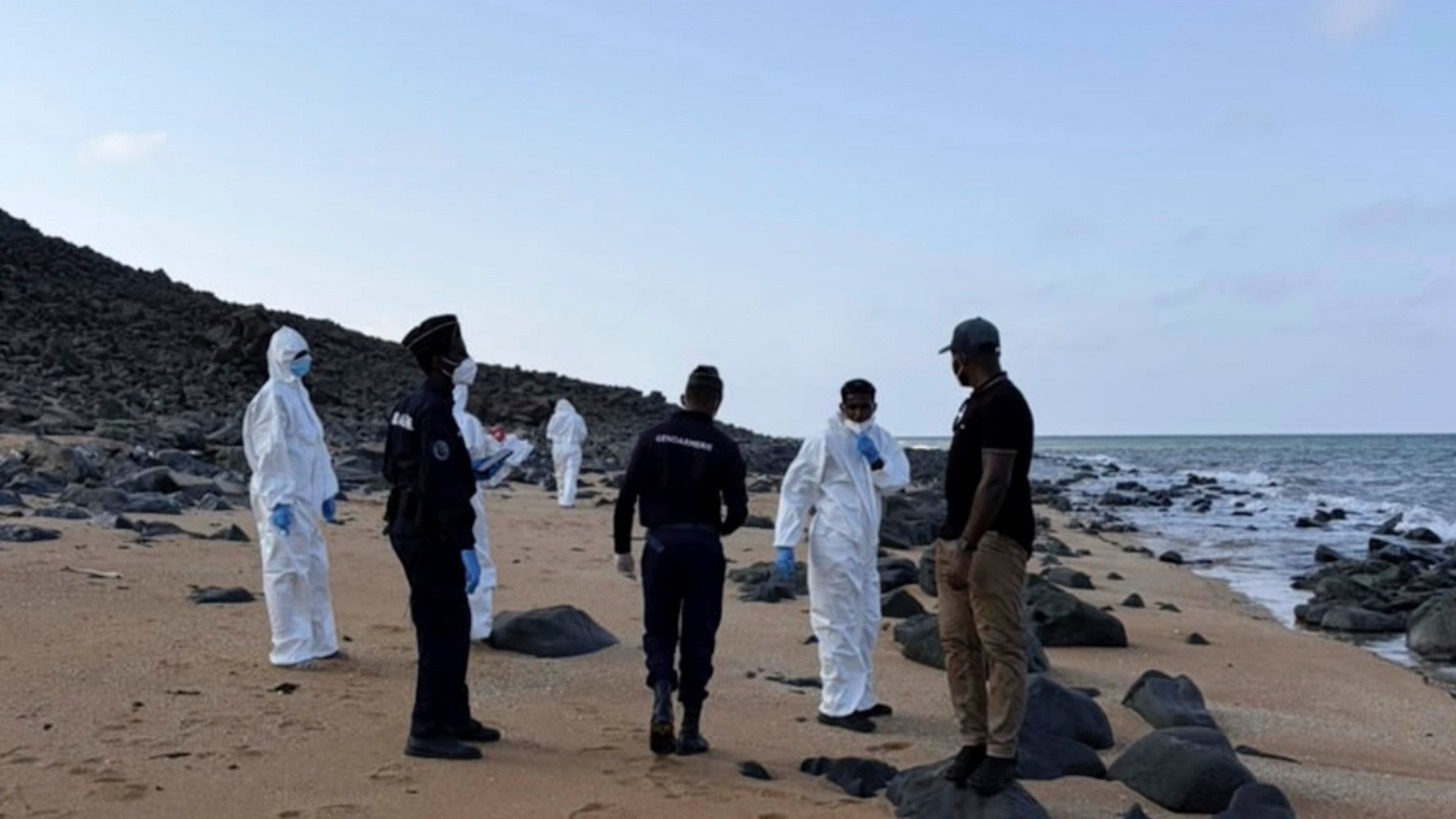 This image provided by the International Organization for Migration shows authorities intervening after a migrant ship capsized near Guhere, north of Obock, in Djibouti, Saturday, Oct. 11, 2026. (Alexandre Coissac/IOM via AP)