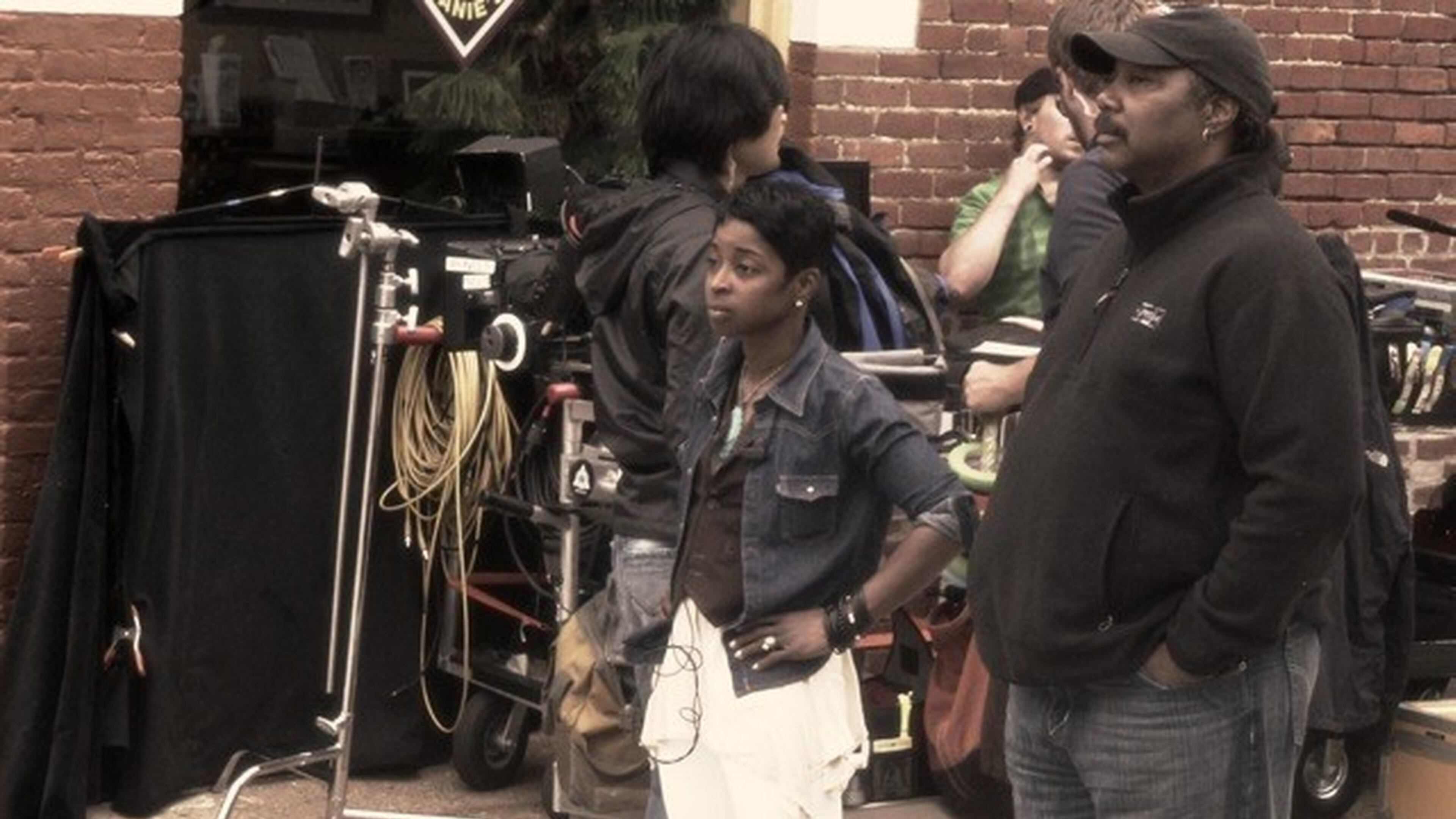 Marvin Towns Jr. on set of “The Wicked” with fellow producer Couni Young. CONTRIBUTED