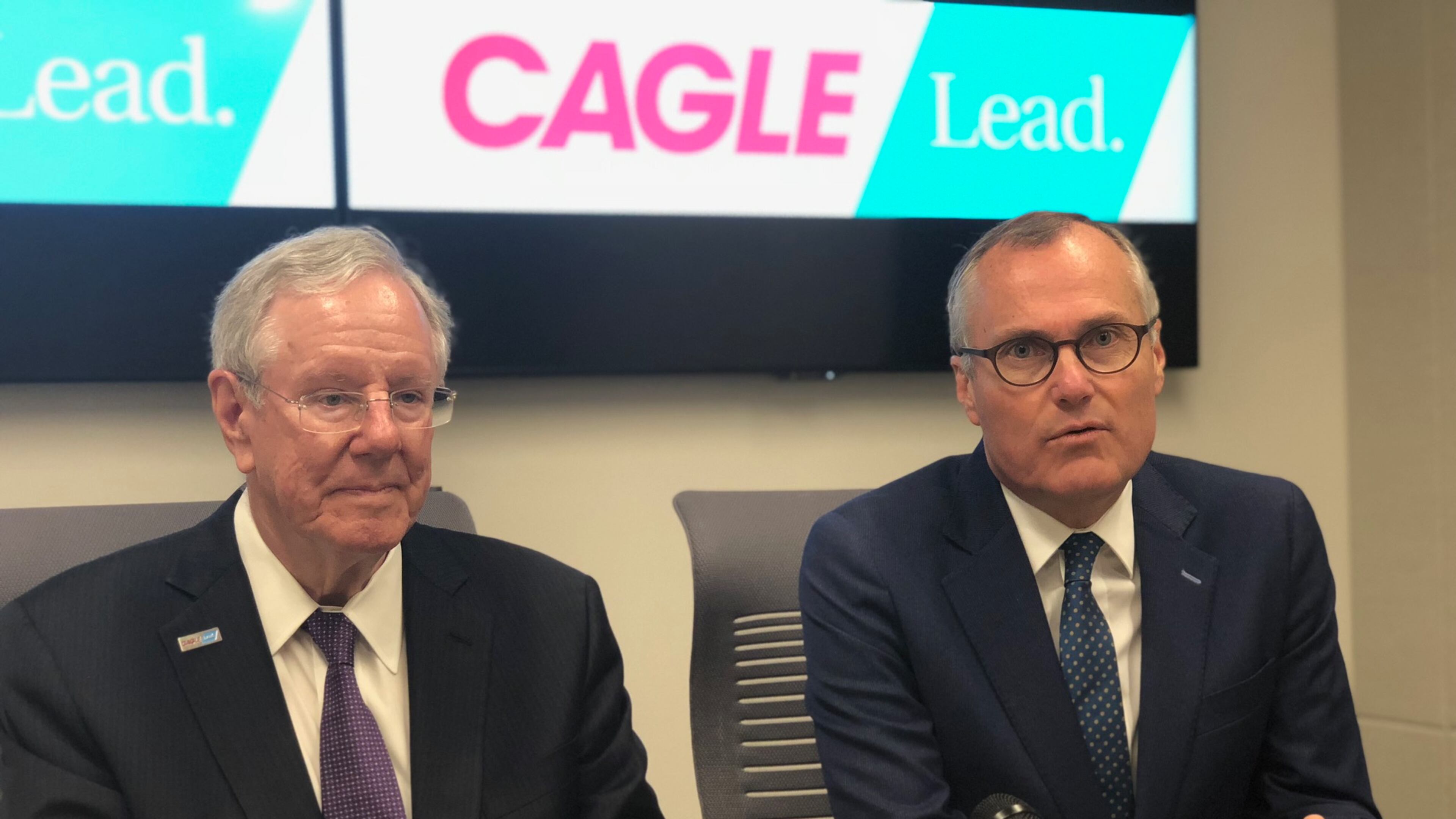 Steve Forbes campaigned with Lt. Gov. Casey Cagle in Atlanta. AJC/Greg Bluestein