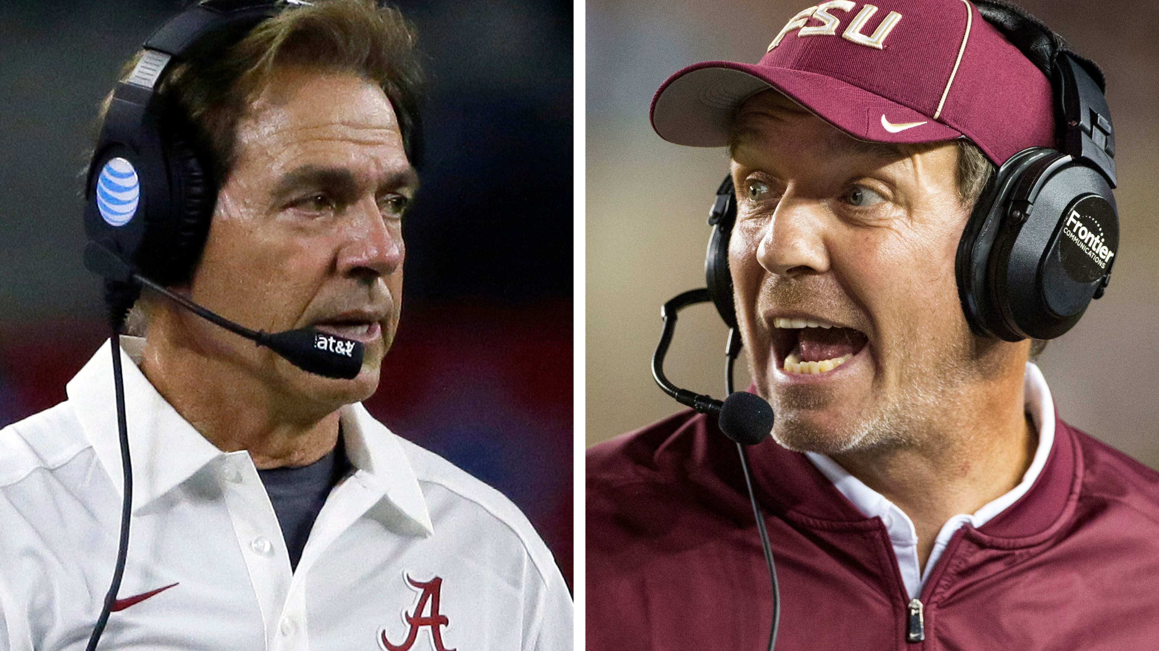 Alabama head coach Nick Saban and Florida State coach Jimbo Fisher will open the season in Atlanta.