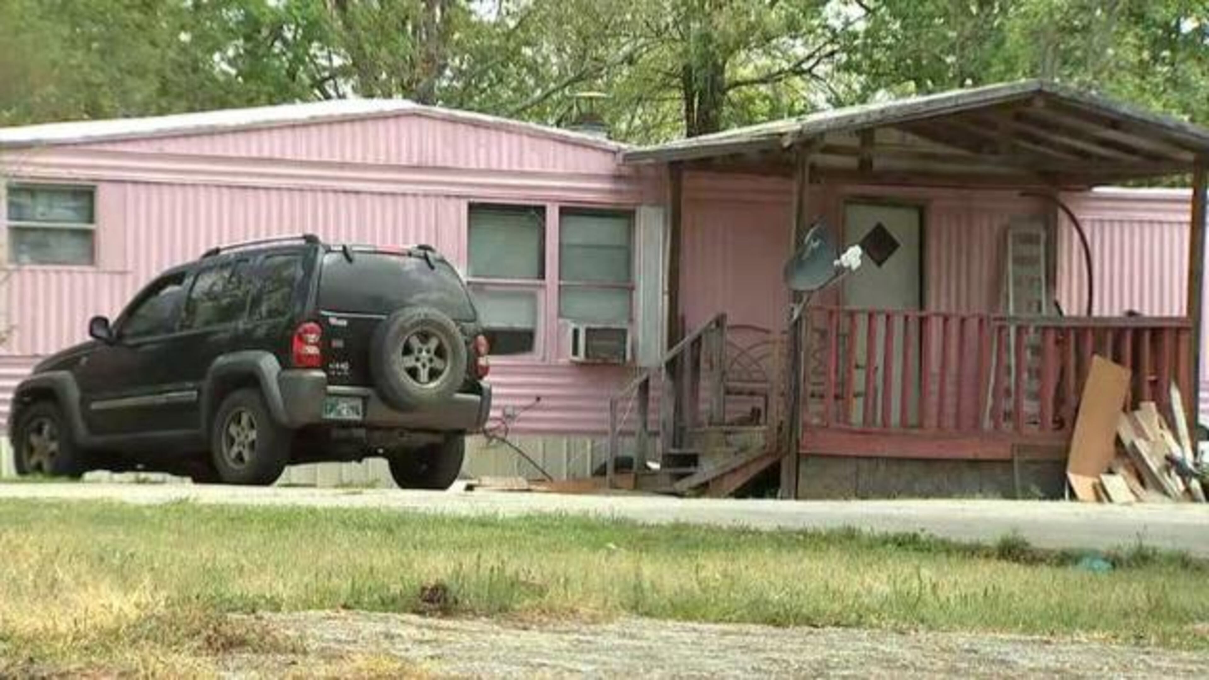 A mobile home in the the Russell Village Mobile Home Park in Winder, Georgia where a teenage girl was allegedly killed by her boyfriend.