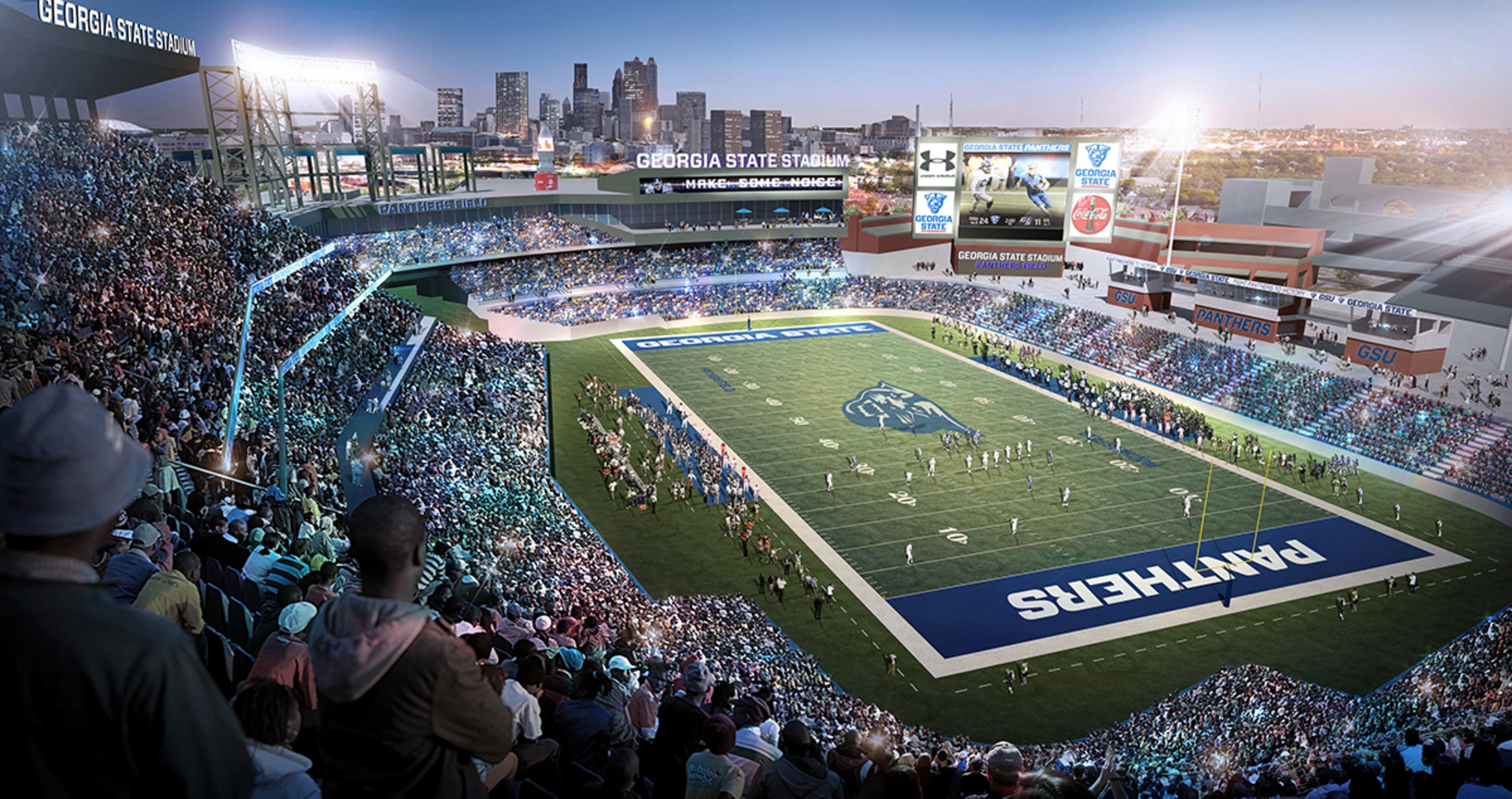 A rendering of how Turner Field will look as a football stadium.