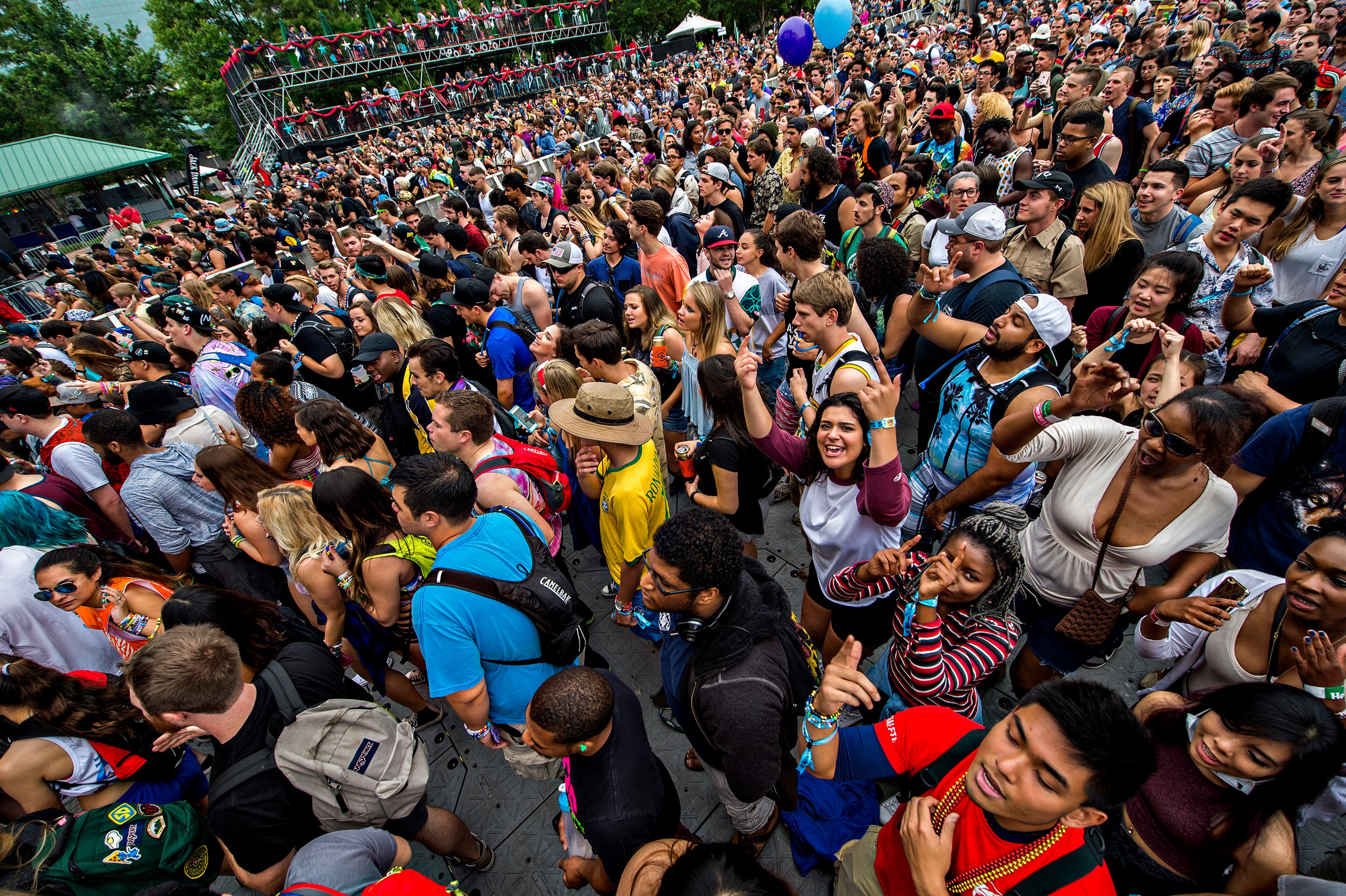Thousands of people dance as Jai Wolf performs during the first night of the Shaky Beats Music Festival at Centennial Olympic Park in Atlanta on Friday, May 20, 2016. JONATHAN PHILLIPS / SPECIAL