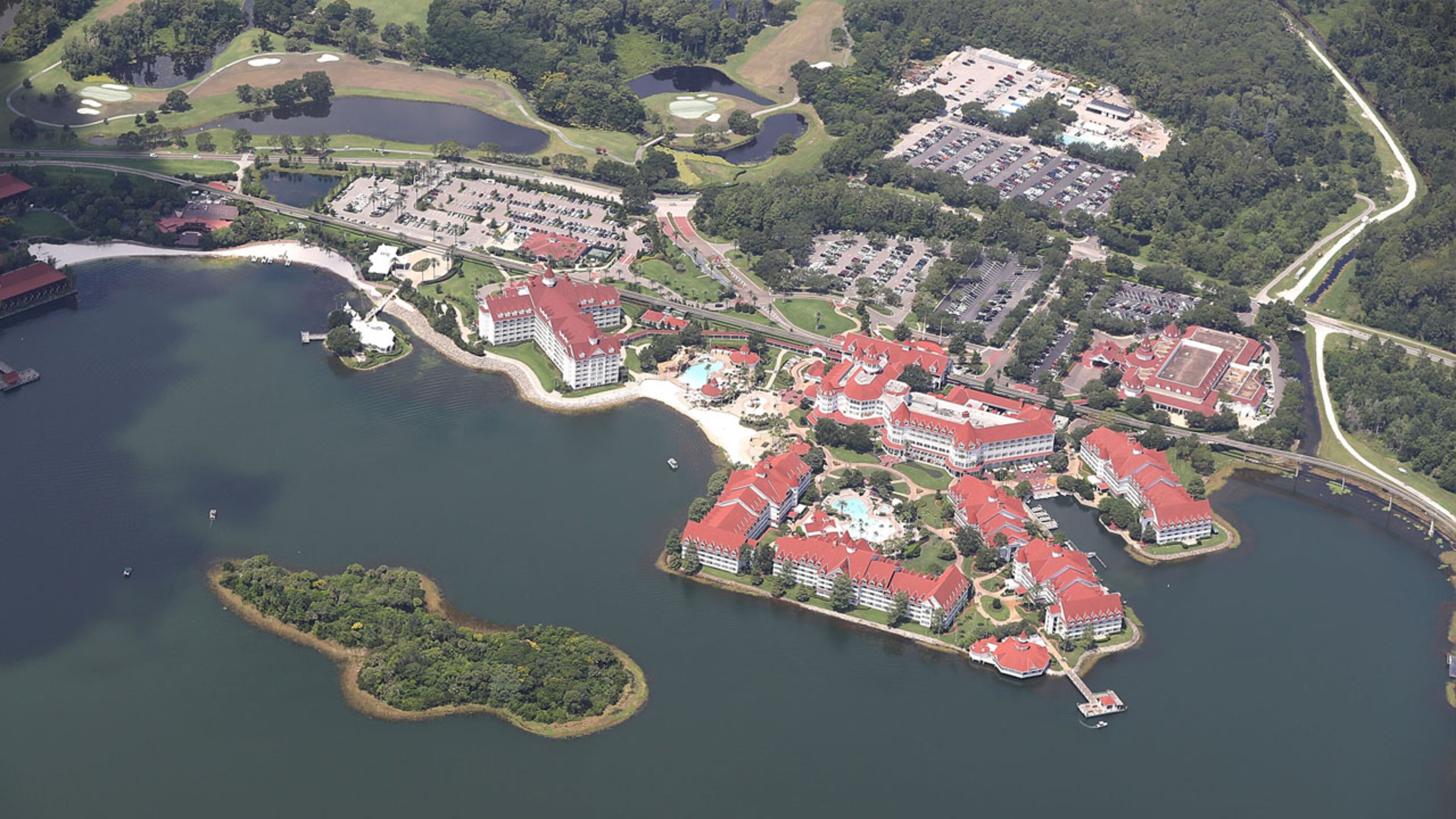 The Walt Disney World's Grand Floridian resort hotel is seen where a 2-year-old boy was taken by an alligator as he waded in the waters of the Seven Seas Lagoon on June 15, 2016 in Orlando, Florida. The child was taken last night at about 9 pm and the search and rescue effort has become a recovery effort. (Photo by Joe Raedle/Getty Images)