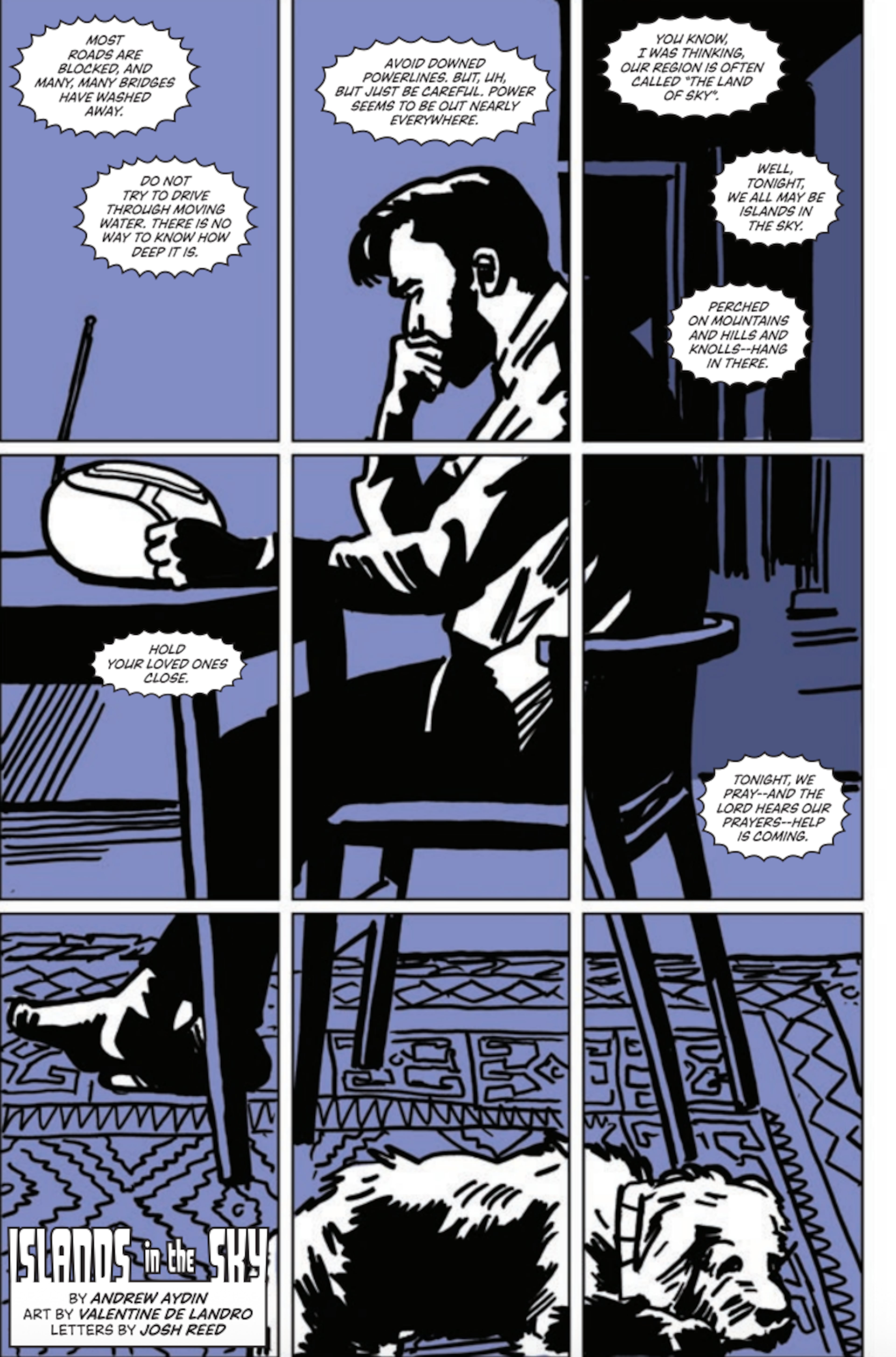 A page from Andrew Aydin's story in "Islands in the Sky."
(Courtesy of Good Trouble Productions)