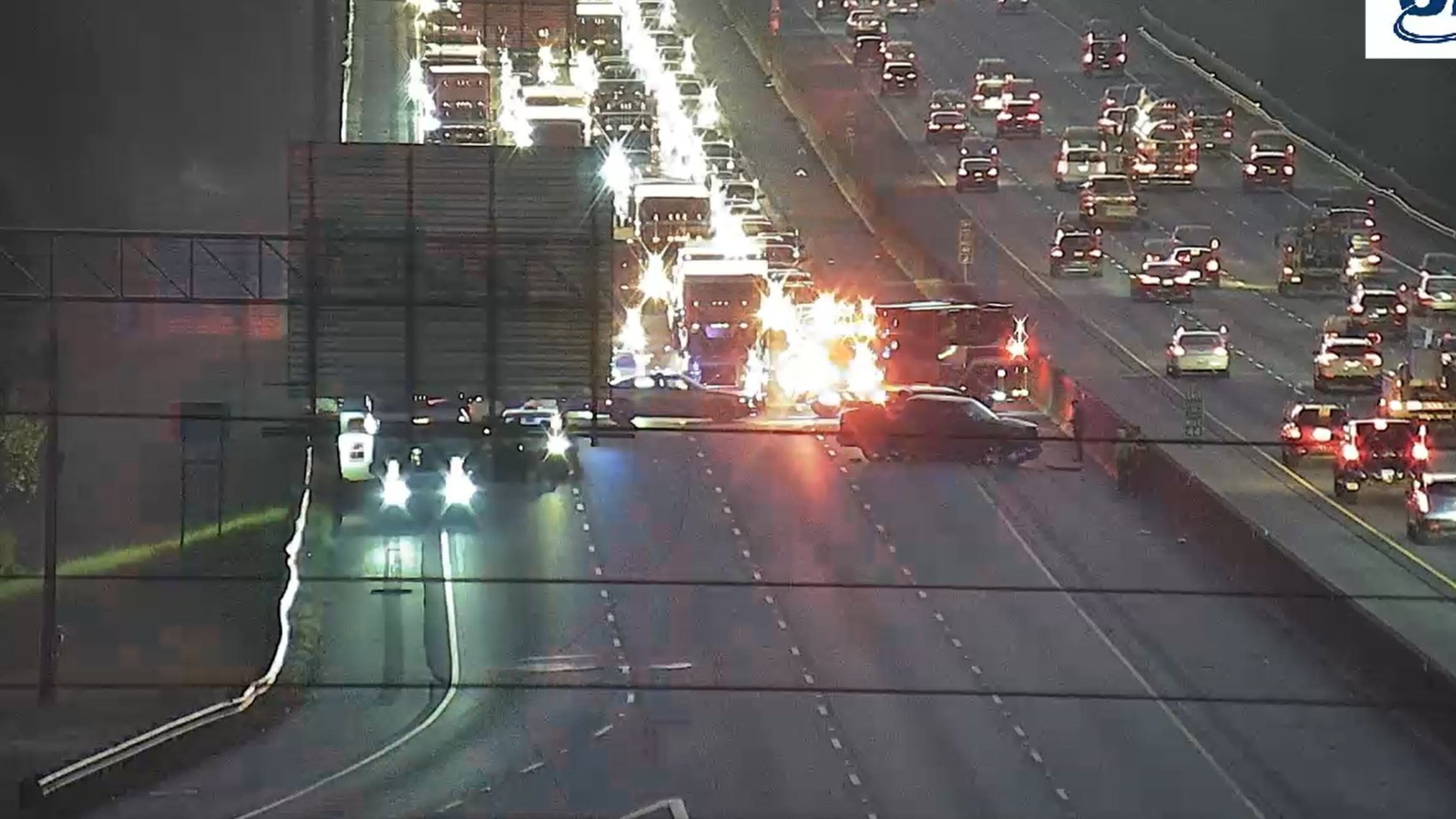 Three separate crashes closed all lanes of I-20 West through Douglas County early Monday morning, resulting in significant delays.