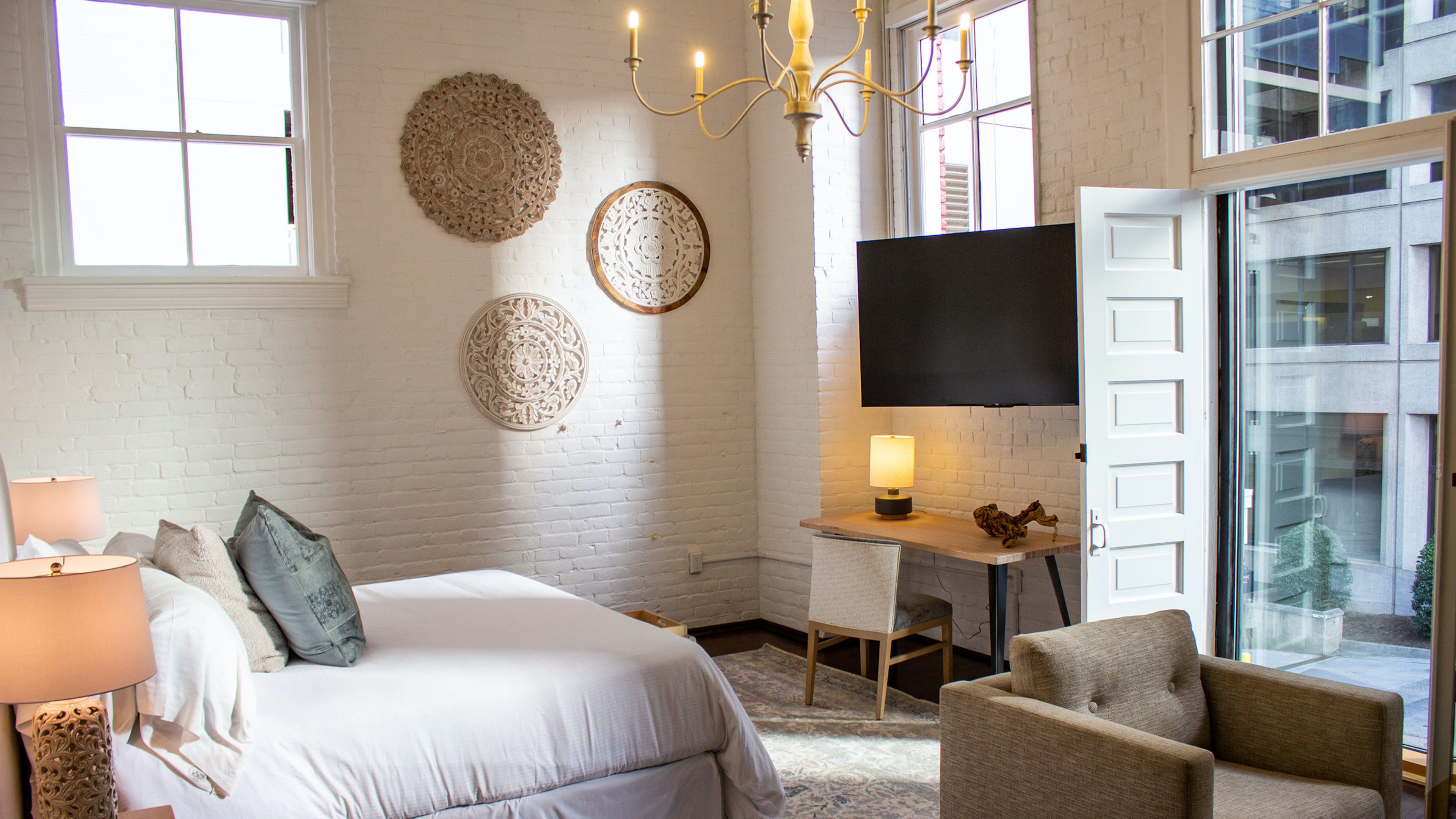 TXTUR furniture designer and maker designed the guest rooms at Fire Station One in Roanoke, Virginia.
(Courtesy of Visit Virginia’s Blue Ridge)