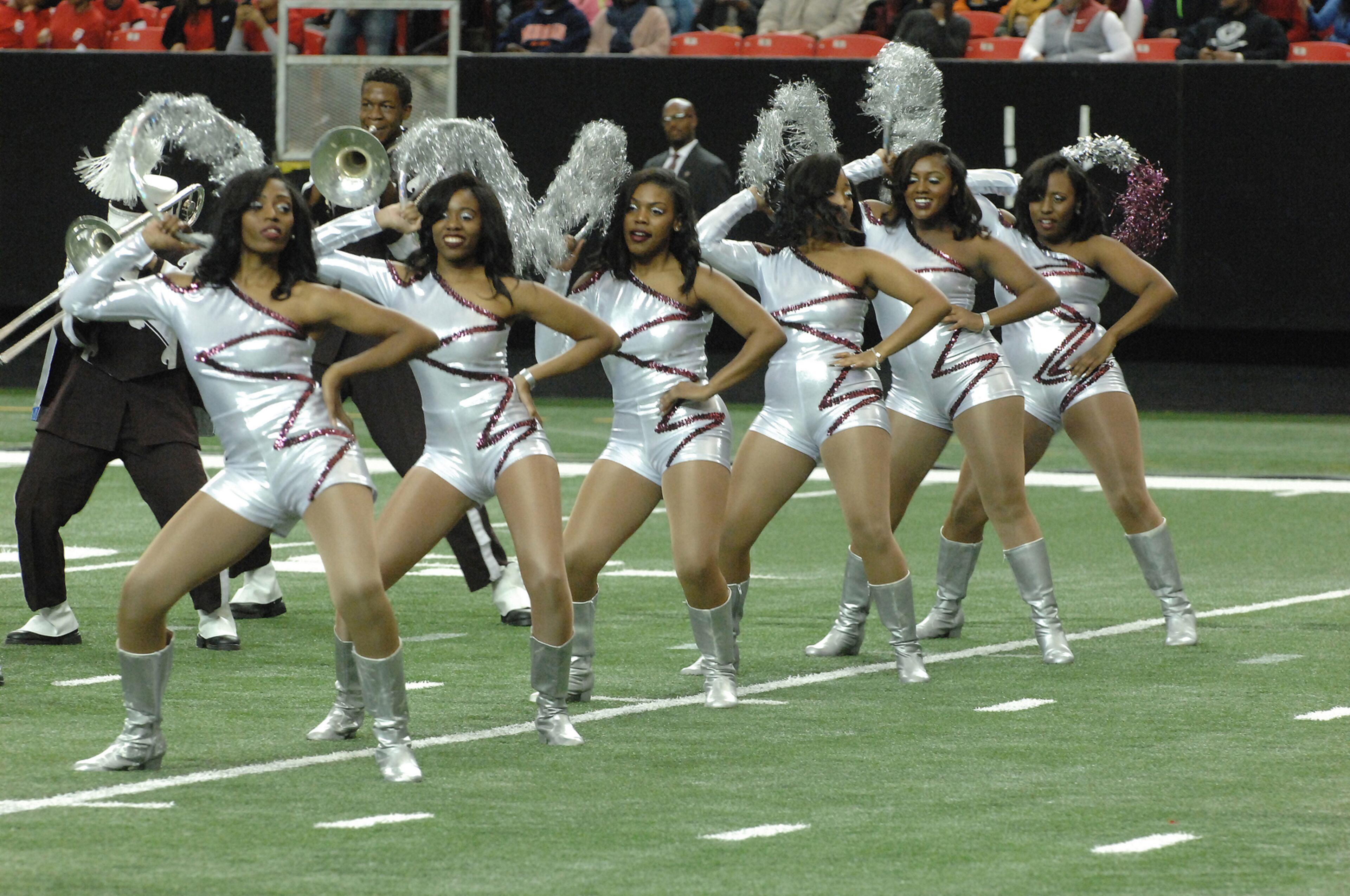 012817 Dancers for Texas Southern perform.
Battle of the Bands at the Georgia Dome in Atlanta. W.A. Bridges Jr. special