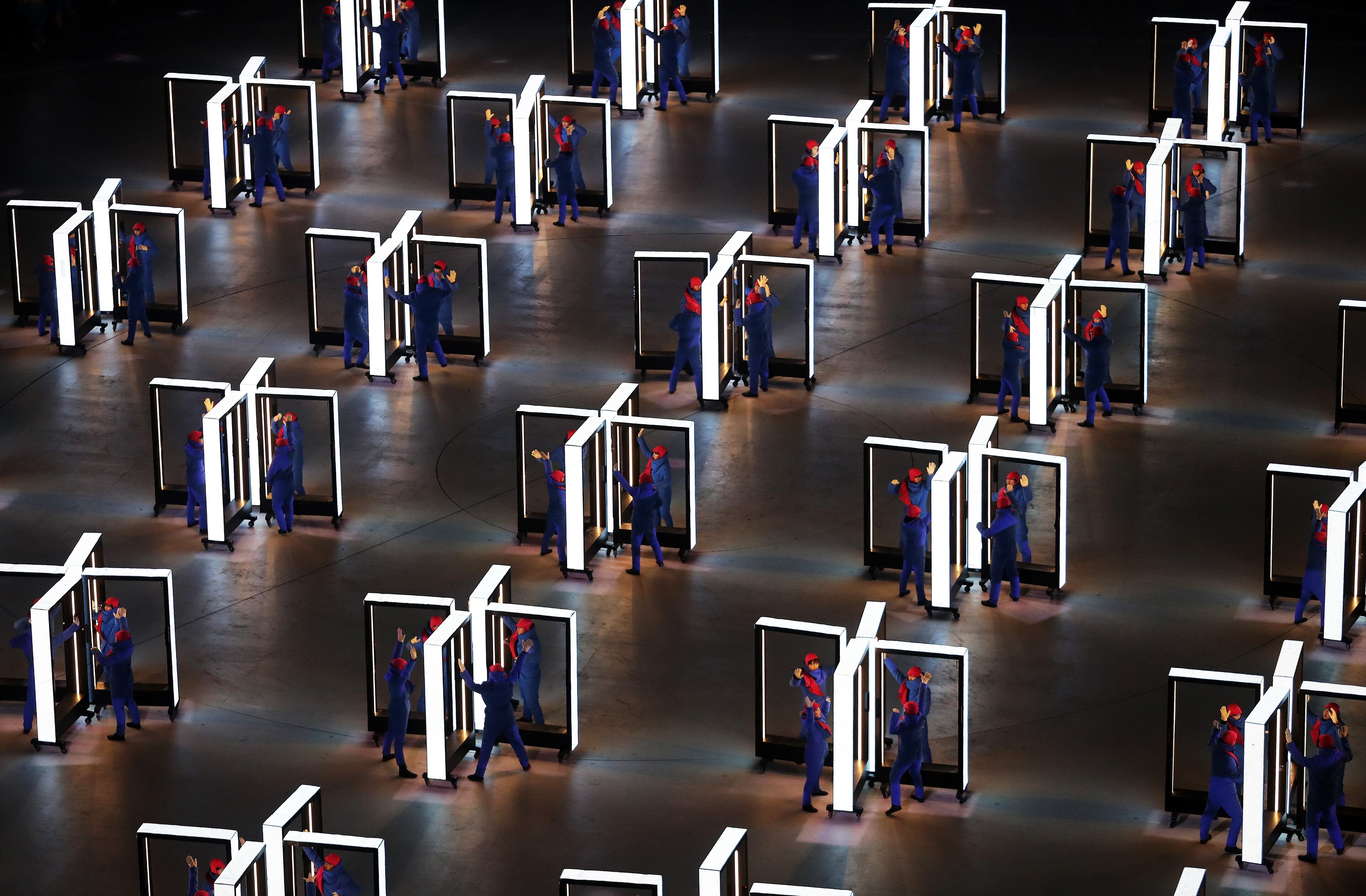 PYEONGCHANG-GUN, SOUTH KOREA - FEBRUARY 09: Performers entertain during the Opening Ceremony of the PyeongChang 2018 Winter Olympic Games at PyeongChang Olympic Stadium on February 9, 2018 in Pyeongchang-gun, South Korea. (Photo by Richard Heathcote/Getty Images)