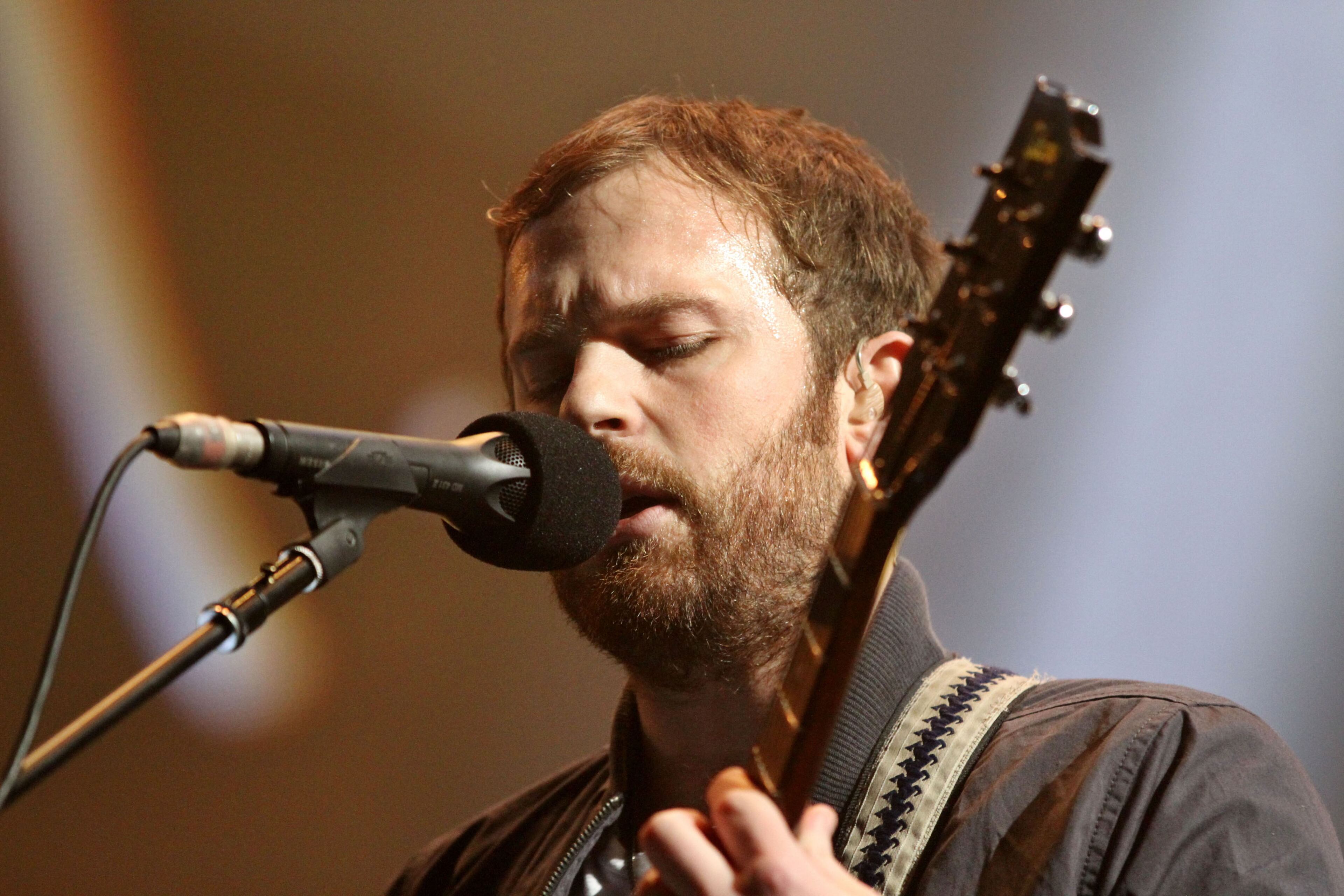 Caleb Followill sings on "My Party " Nashville's rocking Followill brothers, The Kings of Leon, opened their much anticipated Mechanical Bull Tour Wednesday, Feb. 5, 2014 at Philips Arena in Atlanta.