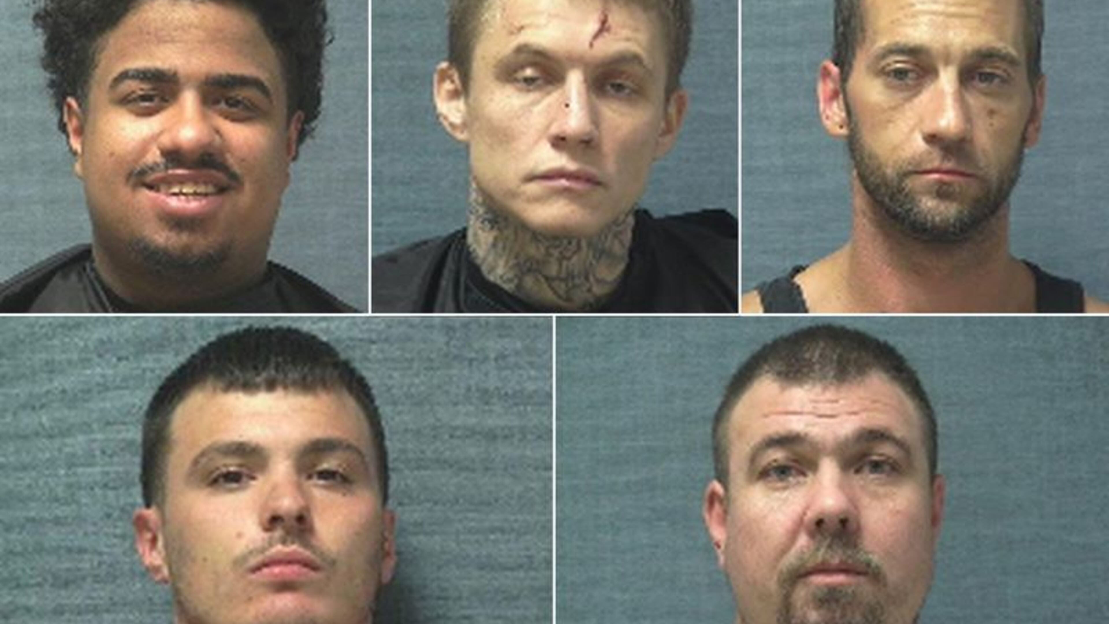 The inmates who escaped from the Stark County Regional Community Correction Center in Louisville, Ohio are (from left to right, top): Jaden Miller, Michael Fisher, Jason Drake; (and from left to right, bottom): Vincent Blanc and Joshua Bingham.