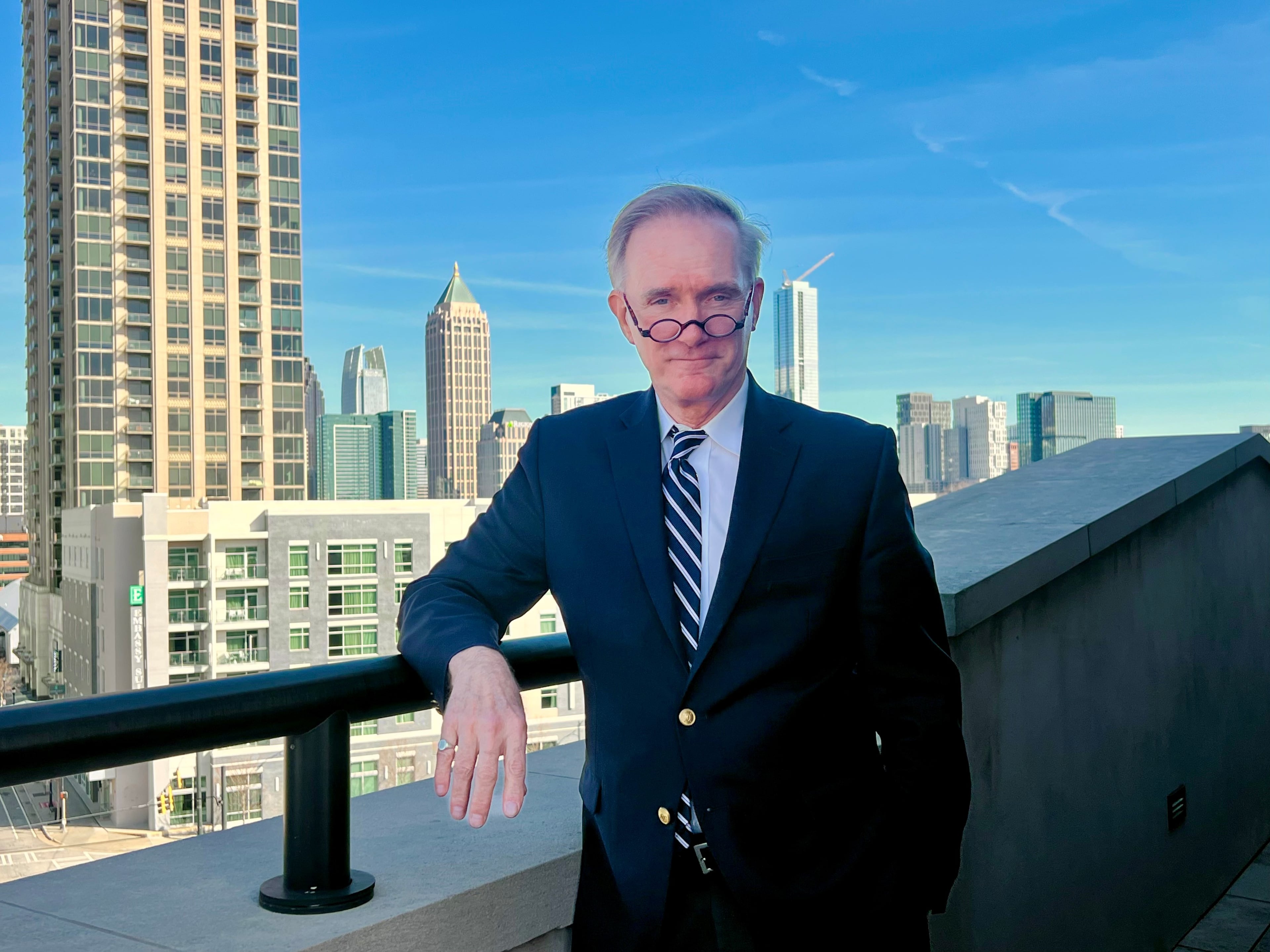 Rodney Mims Cook Jr., the newly installed chairman of the U.S. Commission of Fine Arts, stands at the top of Atlanta's Millennium Gate Museum in February. (Patricia Murphy/AJC)