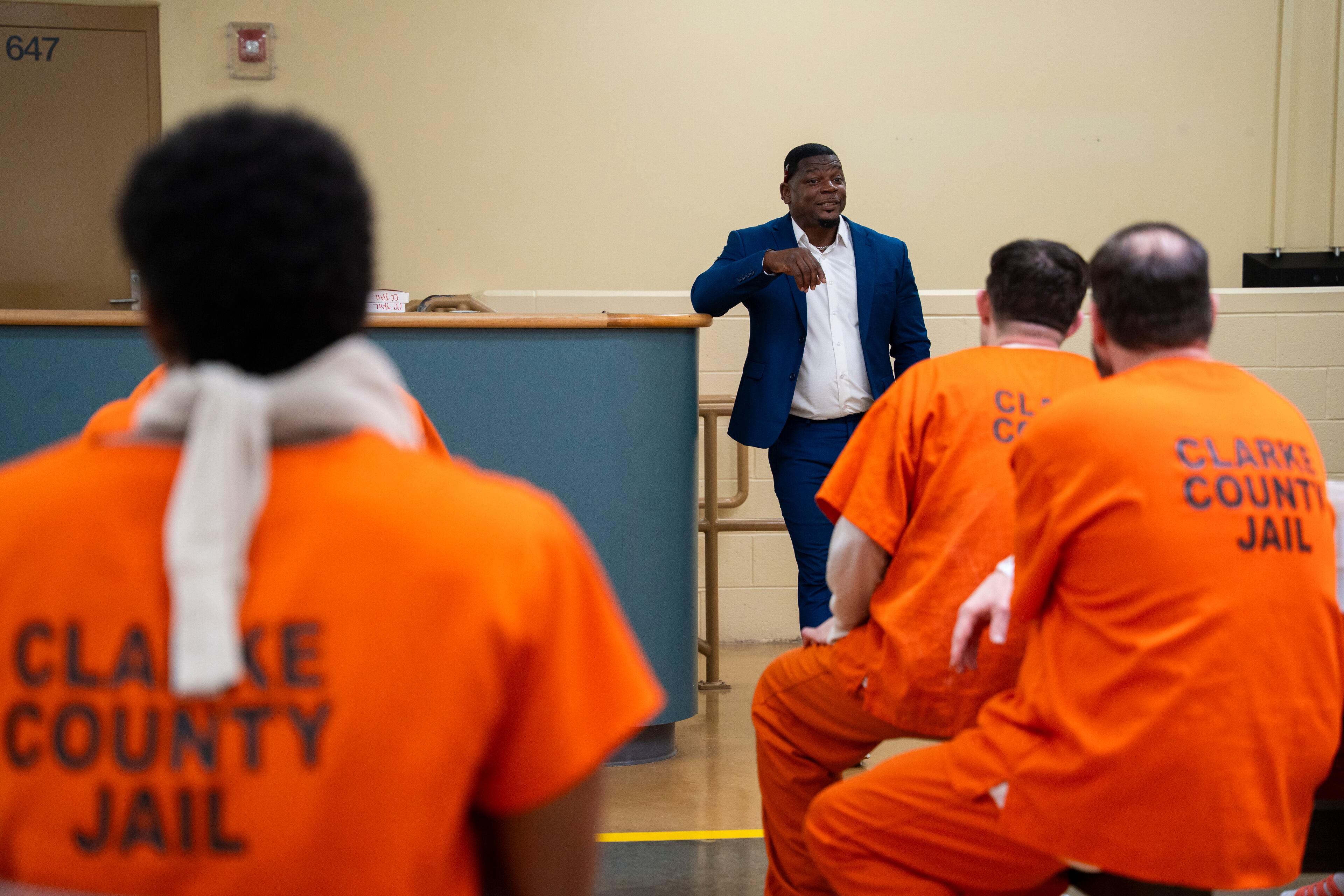 Several weeks into the program, Shane Sims assigns the men a task: write a letter to the 16-year-old version of themselves. (Olivia Bowdoin for the AJC)