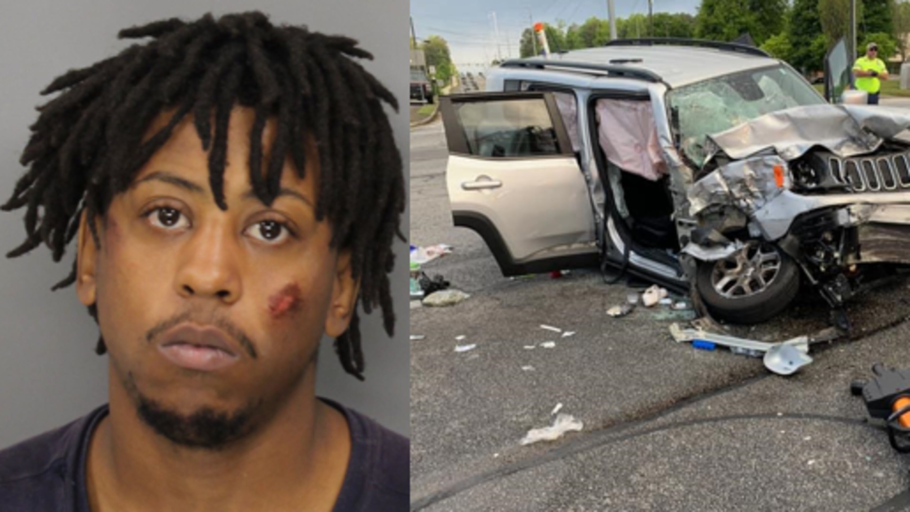 Alfred Antwan Armstead is wanted on 21 charges in connection with a wreck that injured two women in Smyrna on April 24. This mug shot is from a prior arrest in 2017.