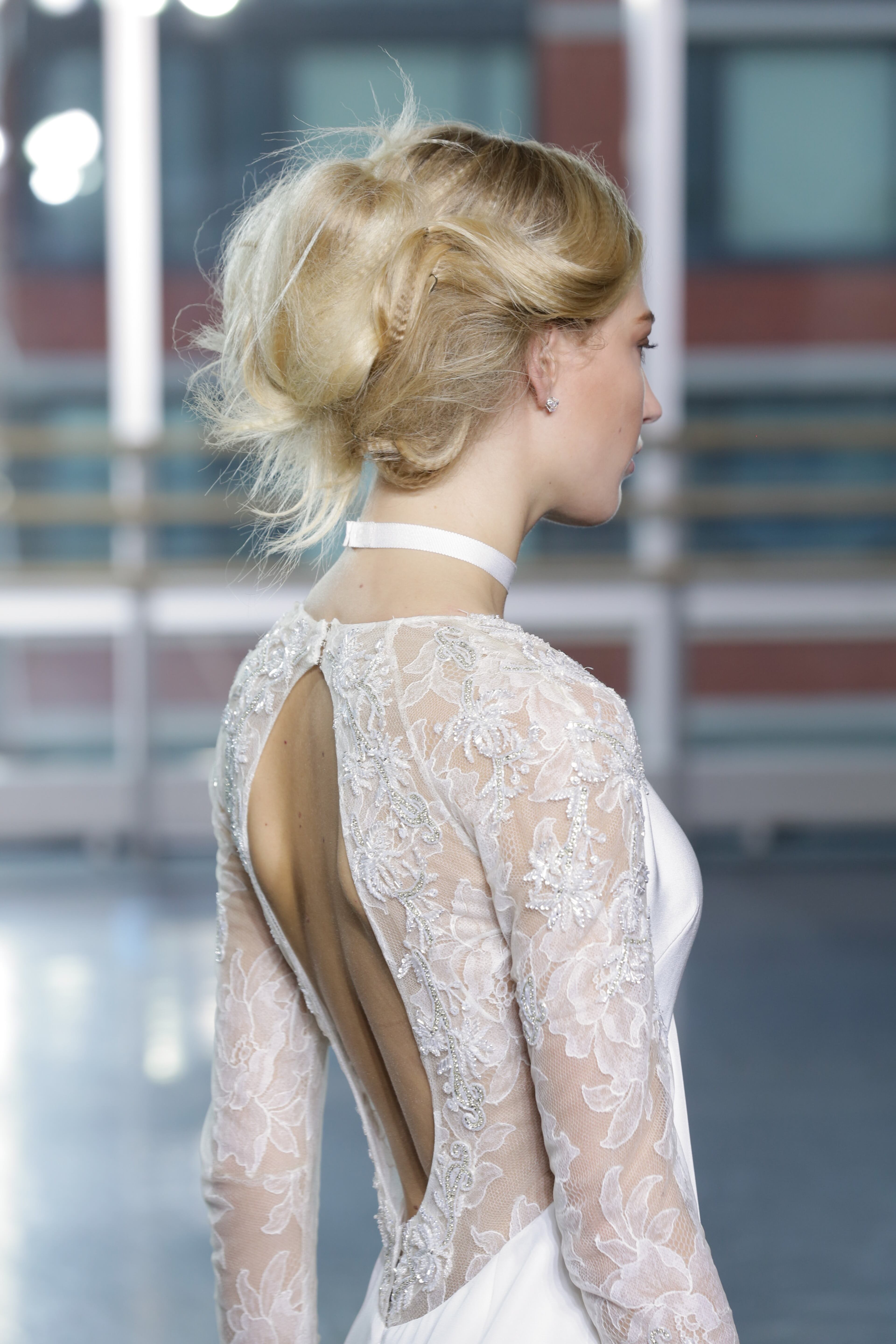 A model walks the runway during the Rita Vinieris-Rivini Fall 2014 Bridal Collection at Alvin Alley Studios on Oct. 13, 2013, in New York City.