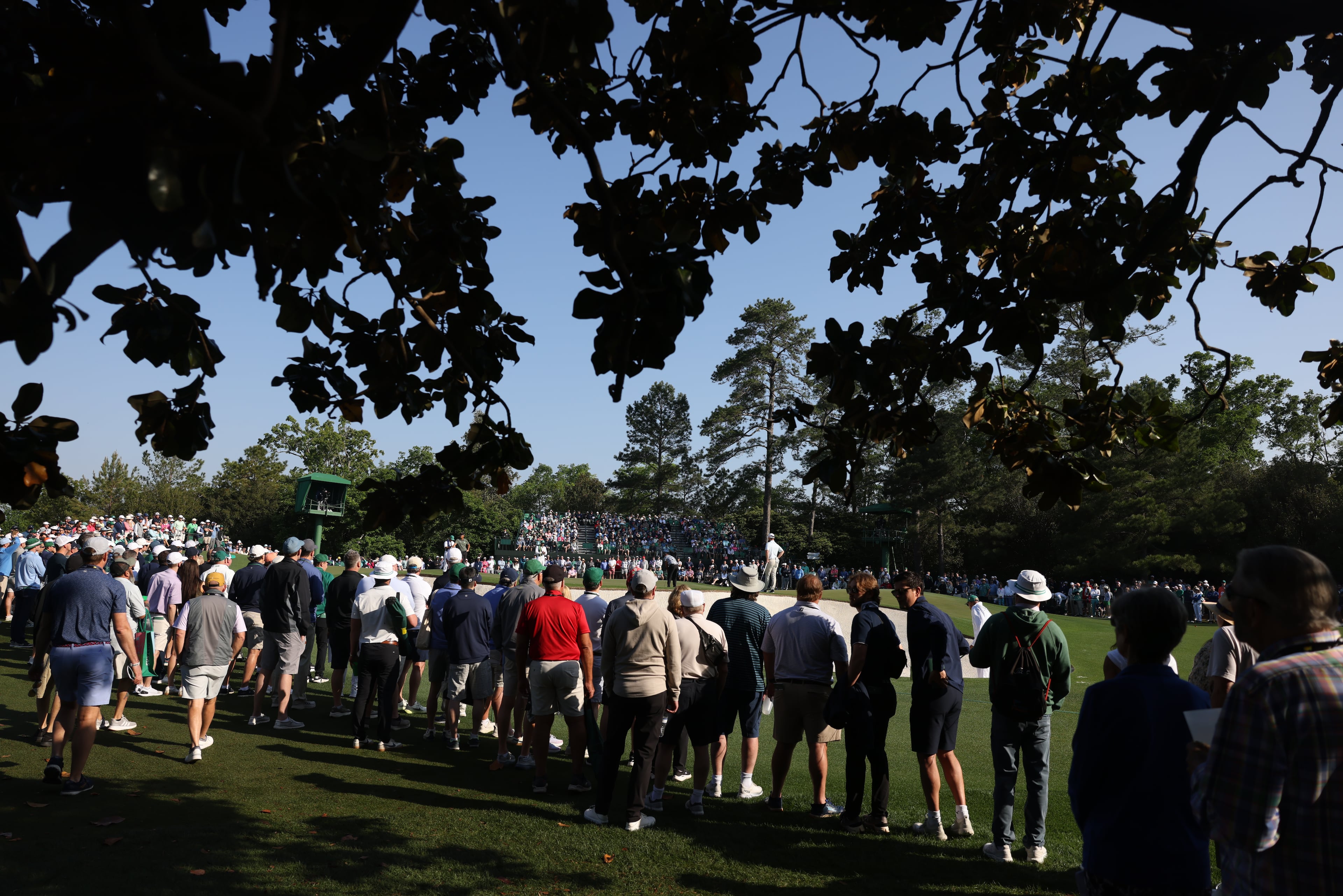 Patrick Reed hits on first green during first round of the Masters golf tournament, at Augusta National Golf Club, Thursday, April 10, 2025, in Augusta, Ga. (Jason Getz / AJC)