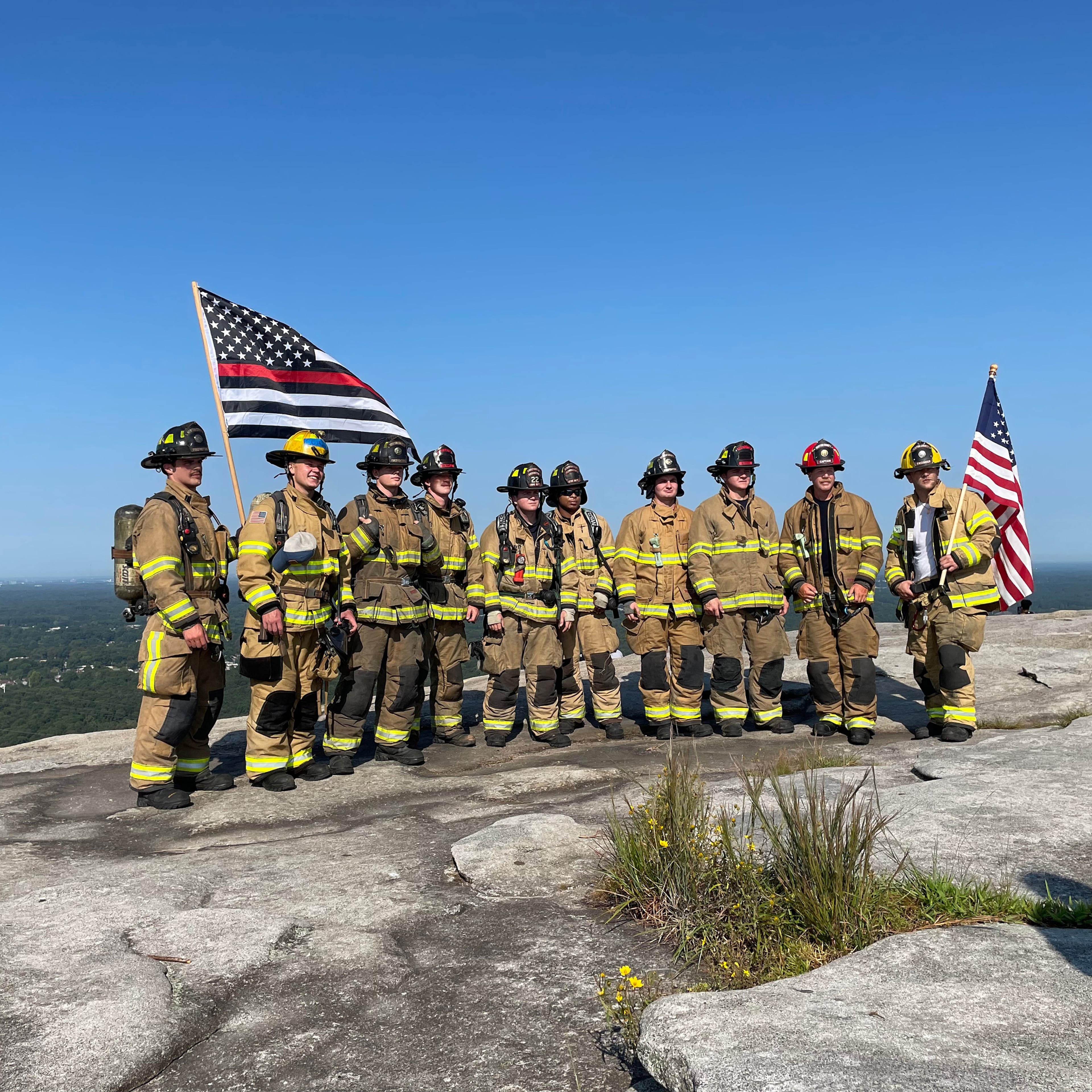 Firefighters summit Stone Mountain every year on Sept. 11 to honor the anniversary of the 9/11 terrorist attacks on the U.S. (Courtesy of Jean Shifrin)