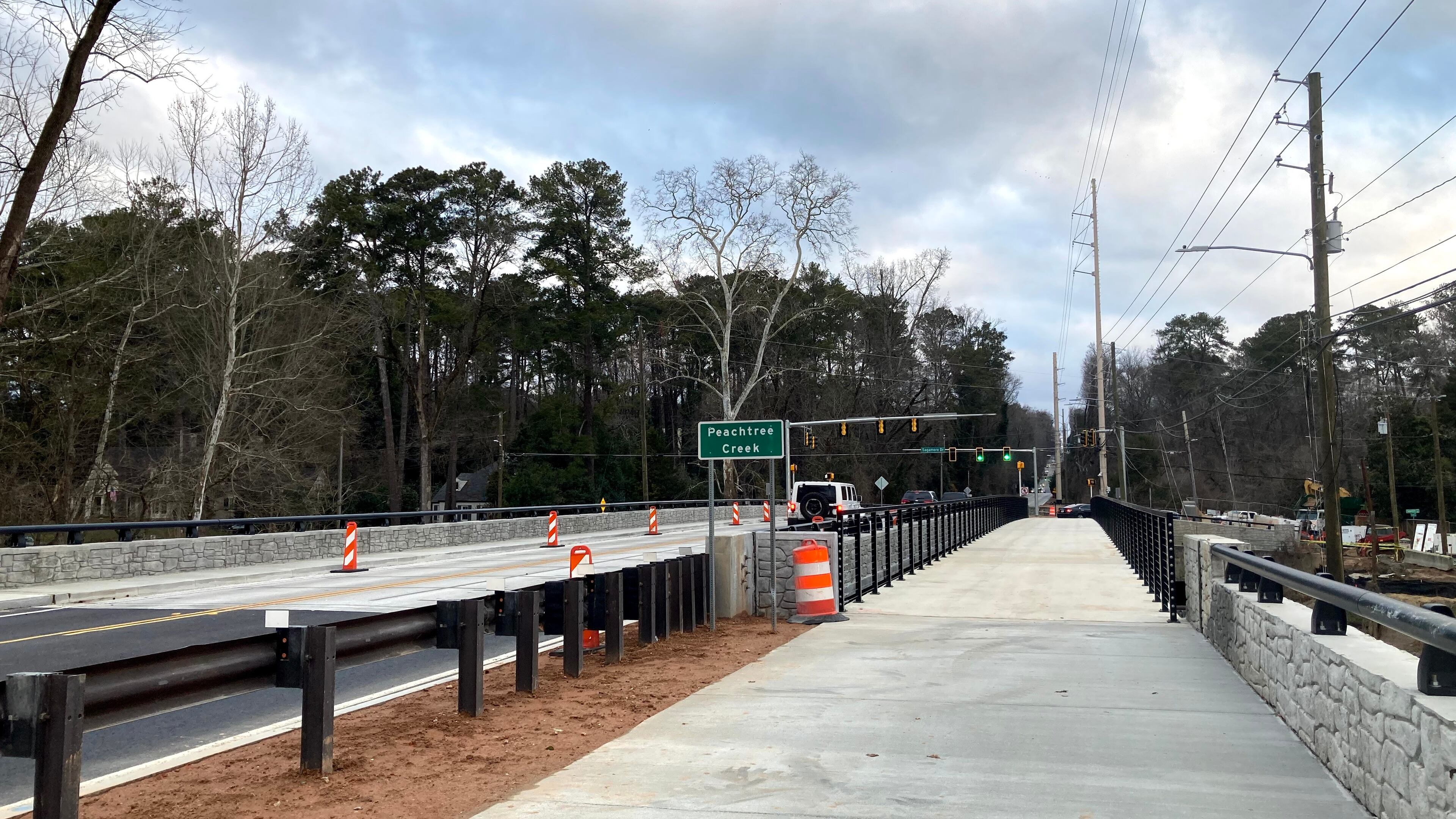 GDOT contractors have opened the pedestrian bridge on Ga. 3/Northside Drive at Woodard Way in Fulton County, as progress continues on the Northside Drive at Peachtree Creek Bridge Replacement Project. (Courtesy GDOT)
