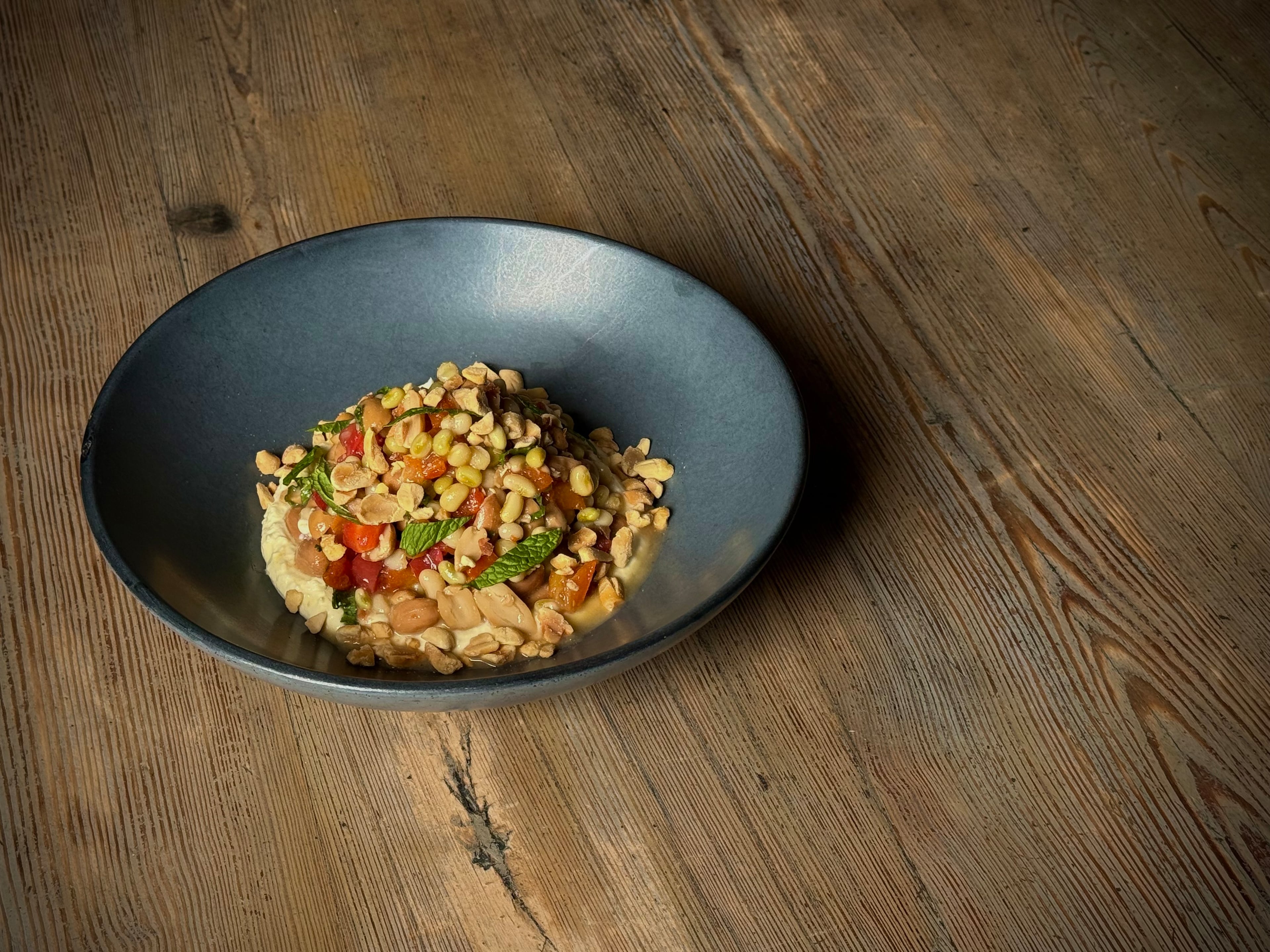 A customer favorite, the field pea and peanut salad from Miller Union is available only during the peak season of late summer and early fall. (Laura Leigh Funk, courtesy of Miller Union)