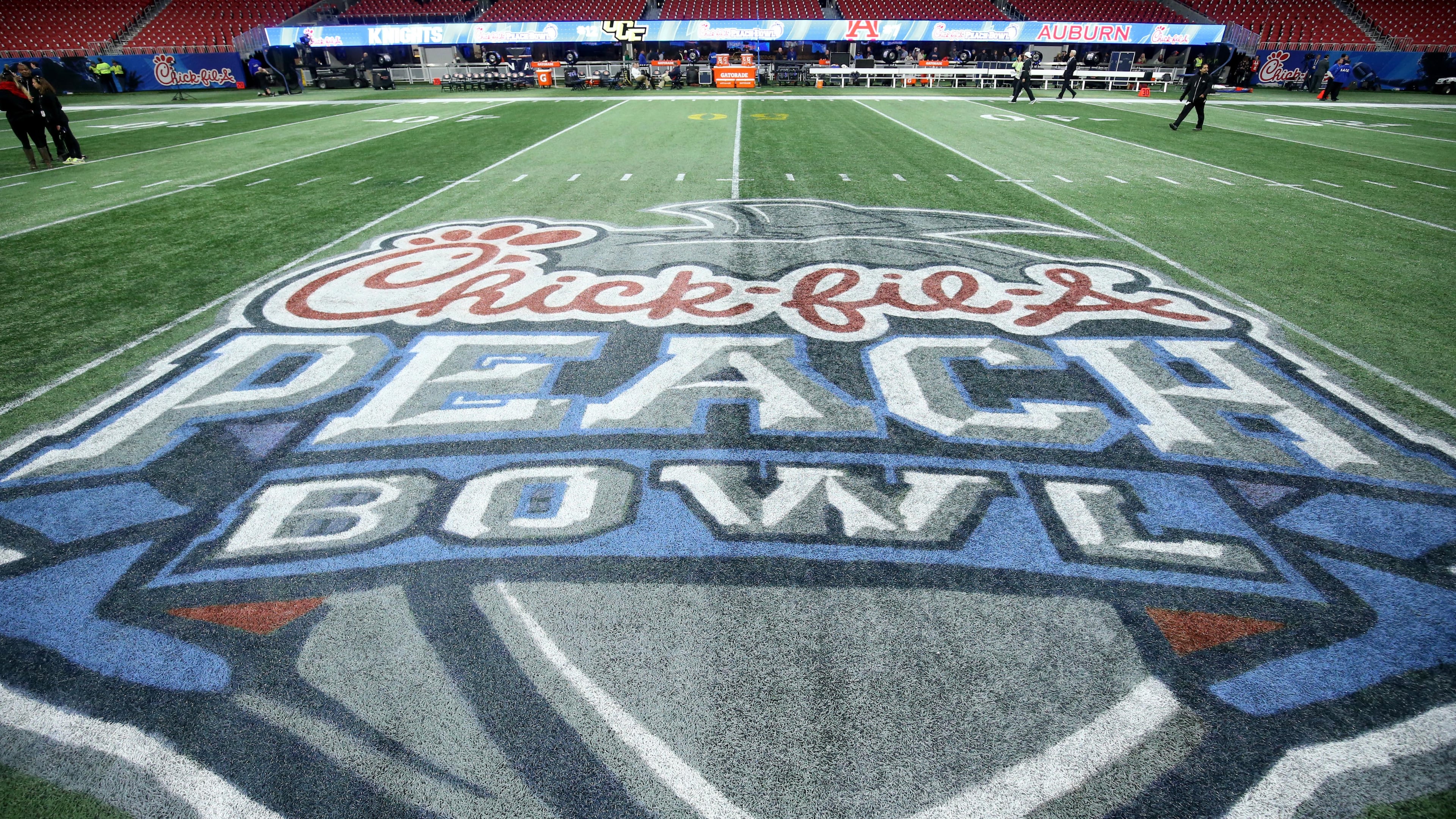 The Chick-fil-A Peach Bowl logo: PHOTO / JASON GETZ