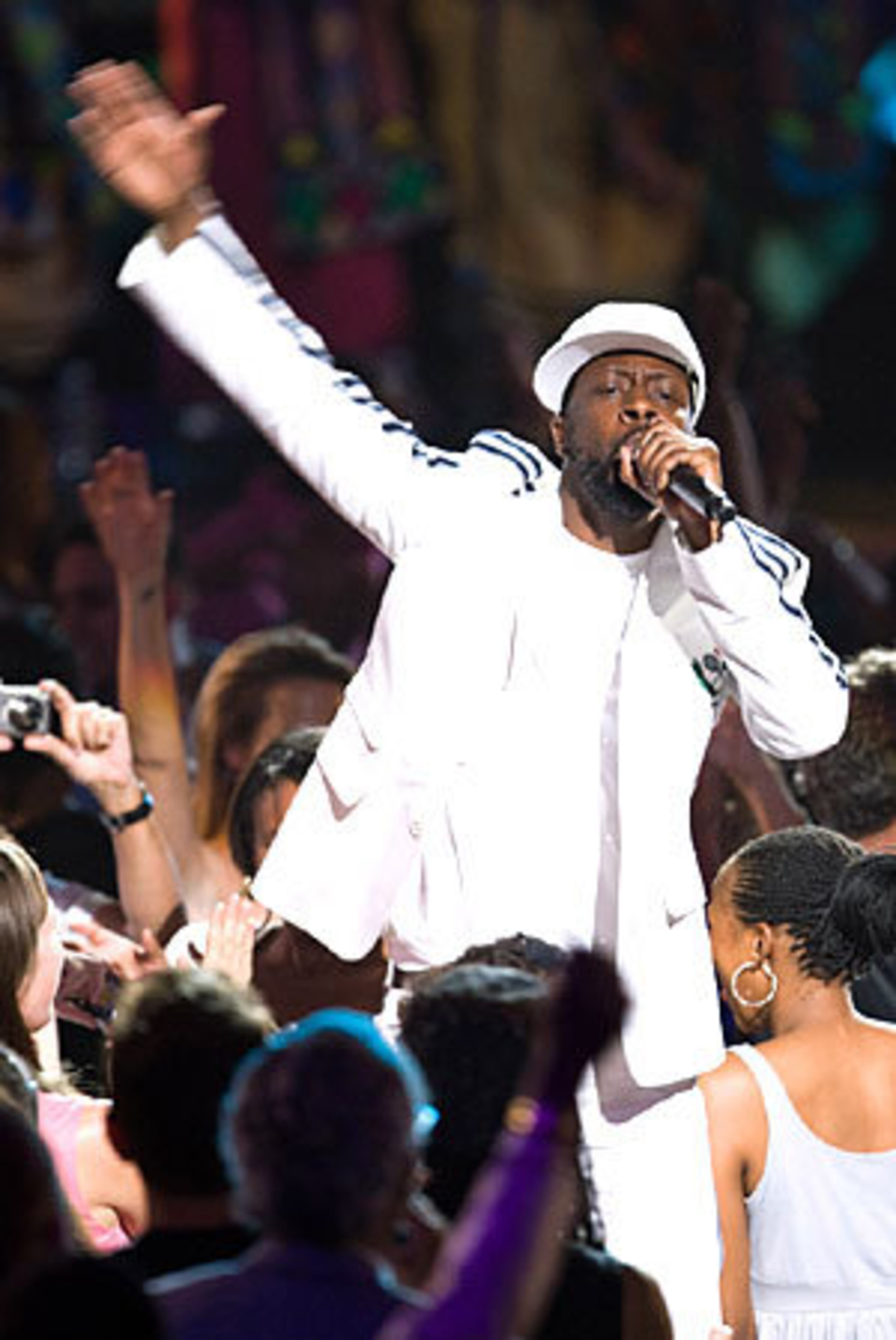 Musician Wyclef Jean performs.