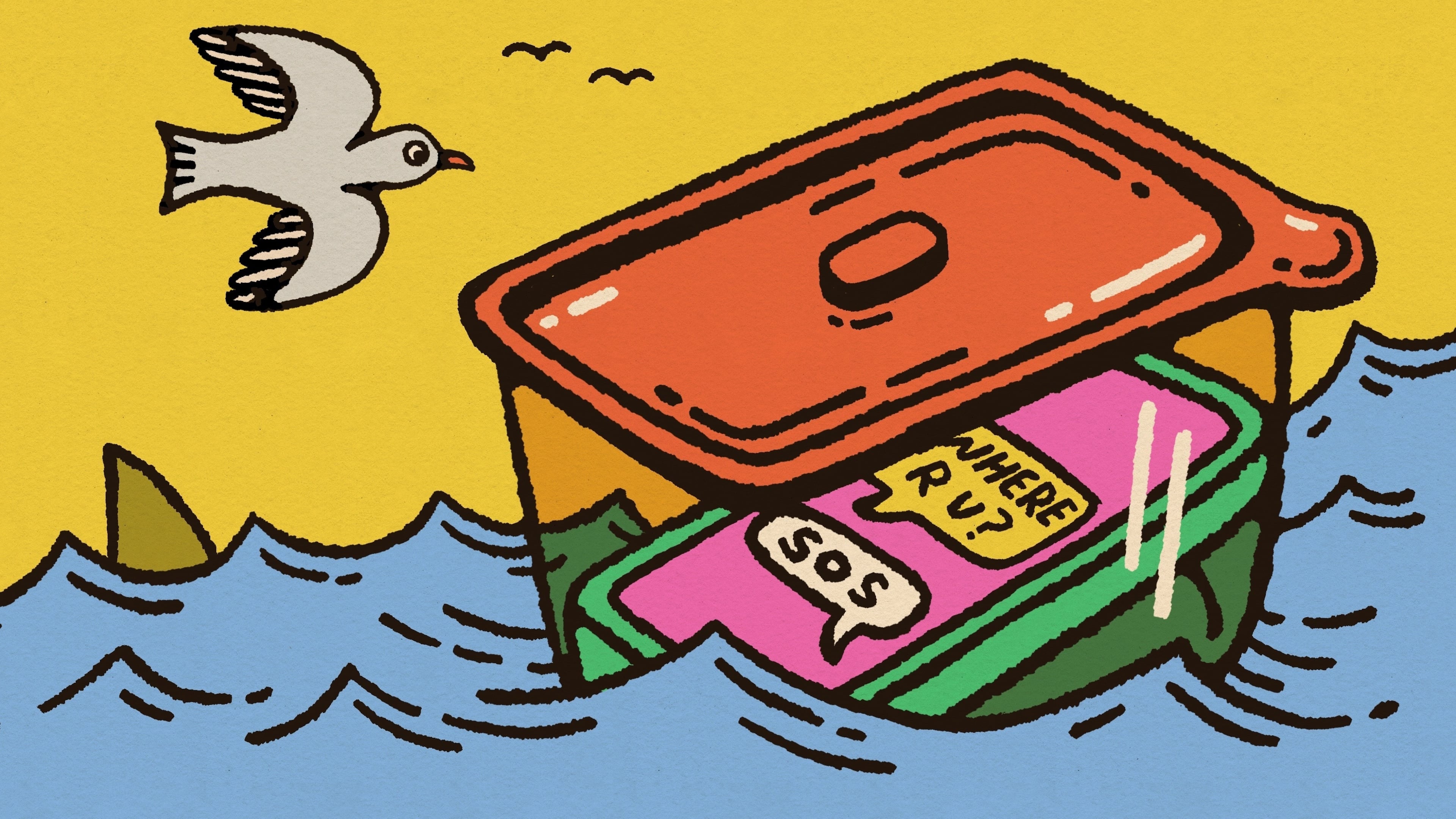 The iPhone was found in March on the beach of Ossabaw Island, about 20 miles south of where it was lost at sea. (Illustration: Marcie LaCerte for the AJC)