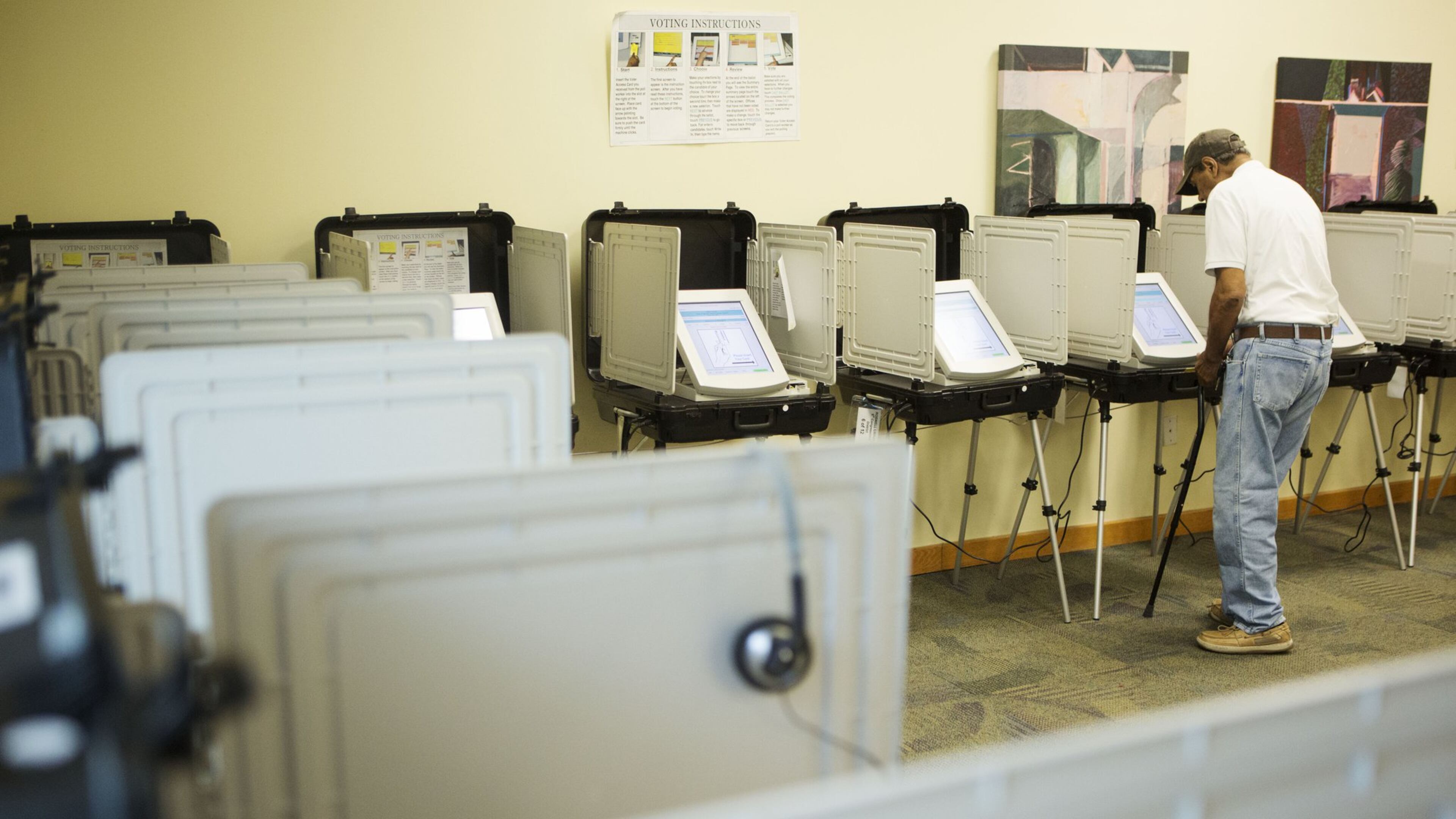 Voters turn out at the Roswell Branch Public Library to cast the ballots early in the 6th congressional district special election on Monday June 5th 2017. (Photo by Phil Skinner)