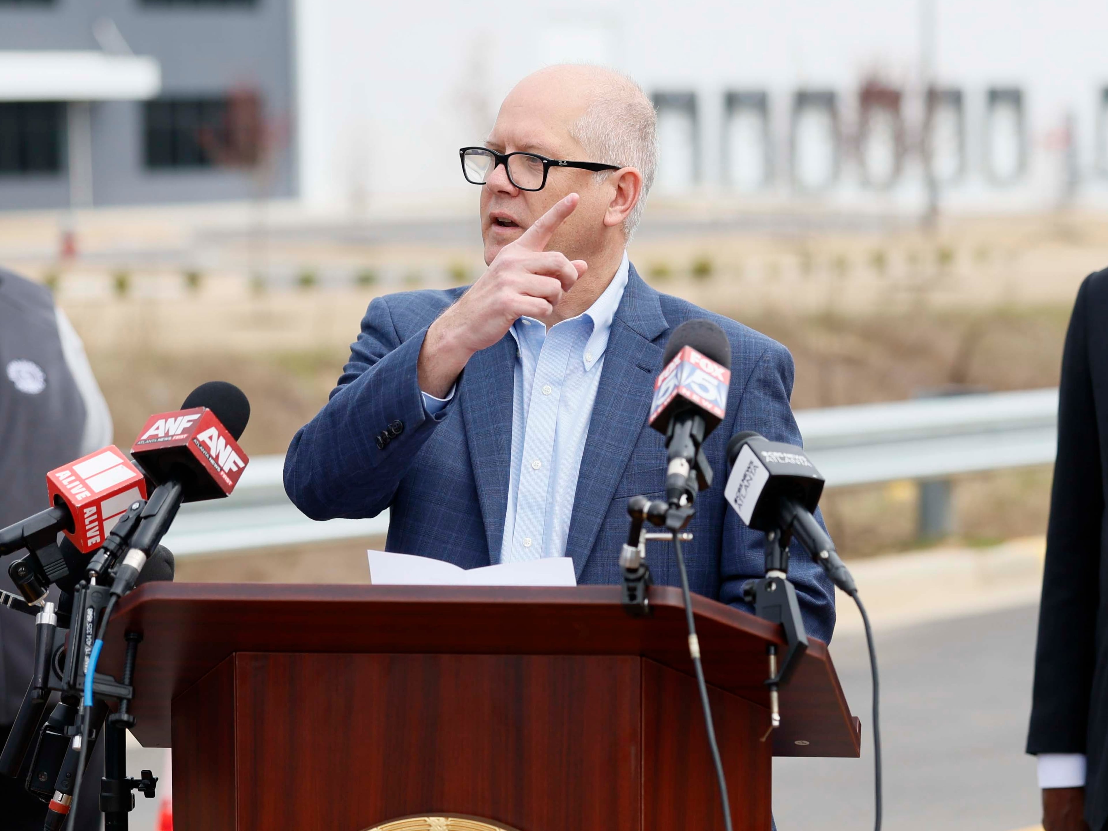 Social Circle City Manager Eric Taylor and local elected officials, expressed concerns about the proposed site for an ICE detention center on Monday, March 2, 2026. The city’s leaders worry about the facility's insufficient infrastructure. (Miguel Martinez/AJC)
