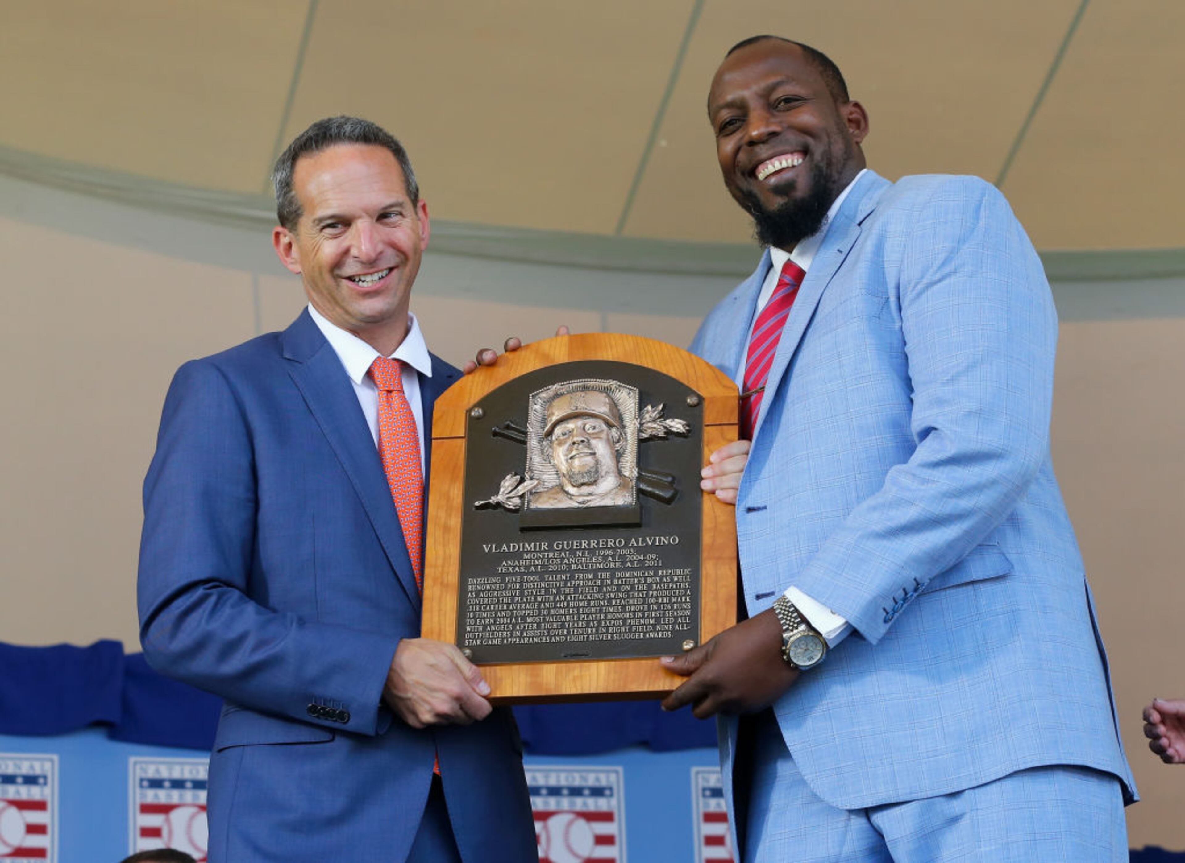 COOPERSTOWN, NY - JULY 29: Fans of inductee Vladimir Guerrero attend the Baseball Hall of Fame induction ceremony at Clark Sports Center on July 29, 2018 in Cooperstown, New York. (Photo by Jim McIsaac/Getty Images)