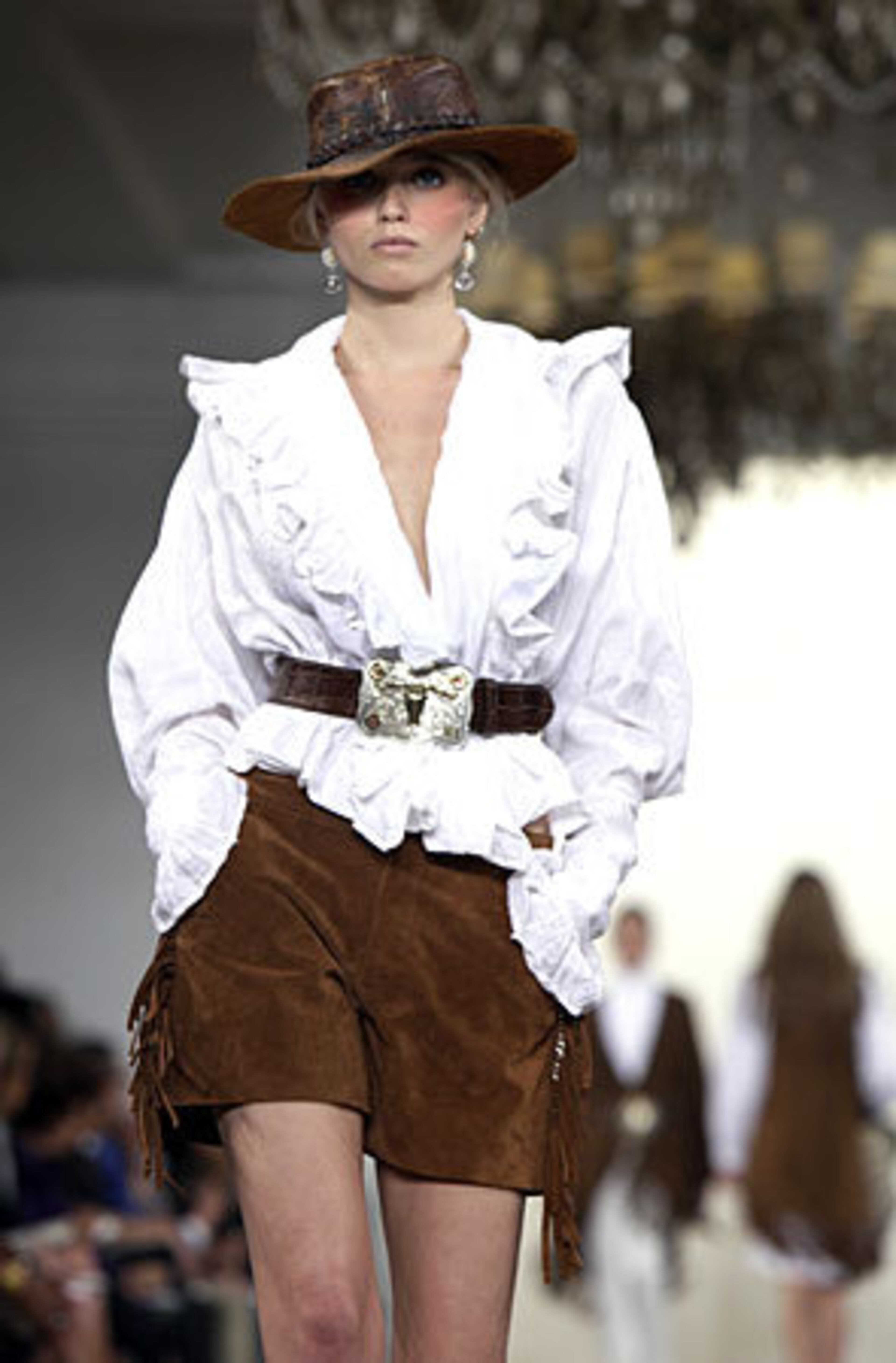 The spring 2011 collection of Ralph Lauren is modeled during Fashion Week in New York, Thursday, Sept. 16, 2010.