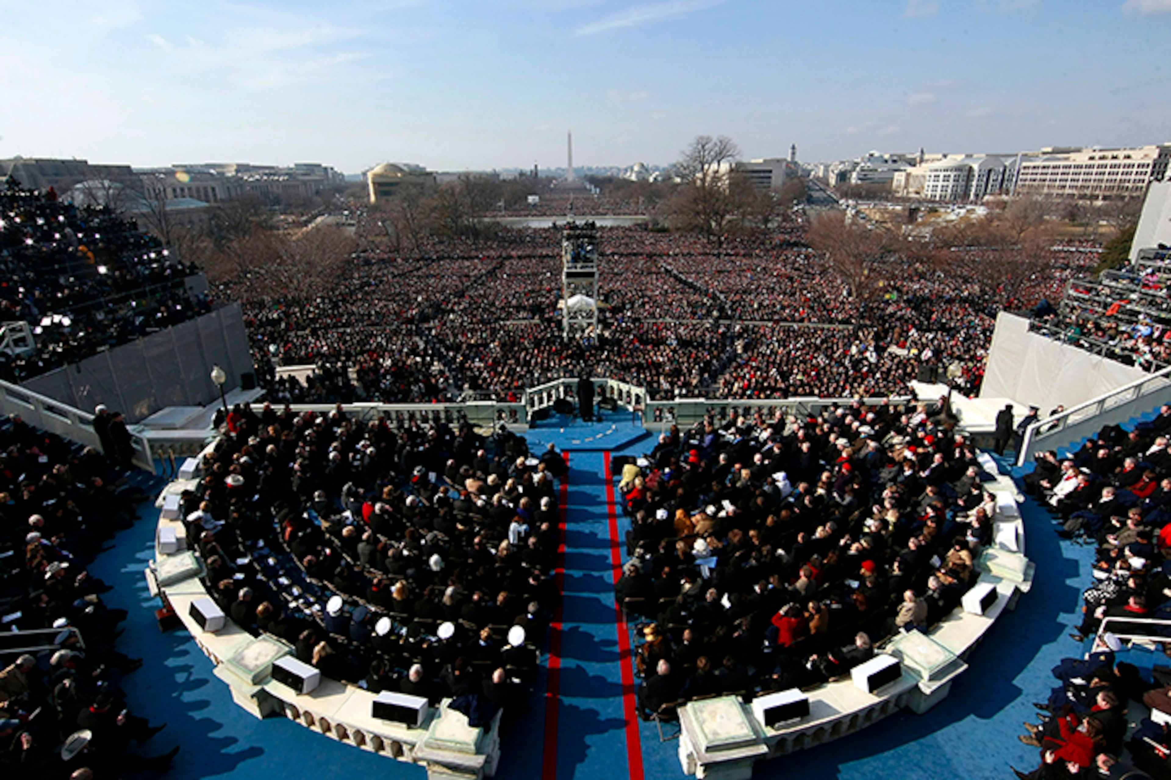 The National Mall was filled during Barack Obama’s inauguration in 2009.