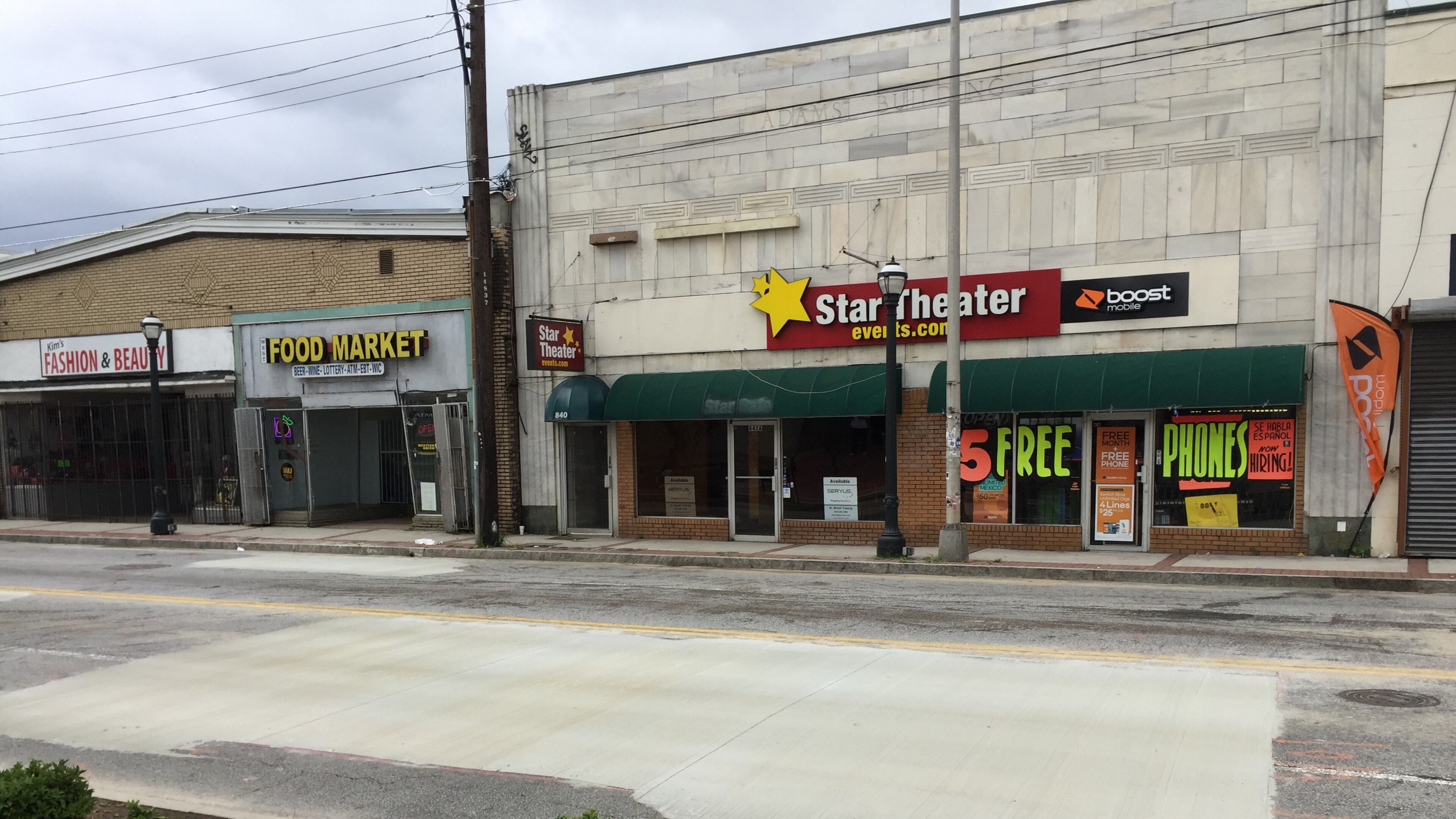 Ralph David Abernathy Boulevard alongside the West End Mall was temporarily closed due to a sinkhole.