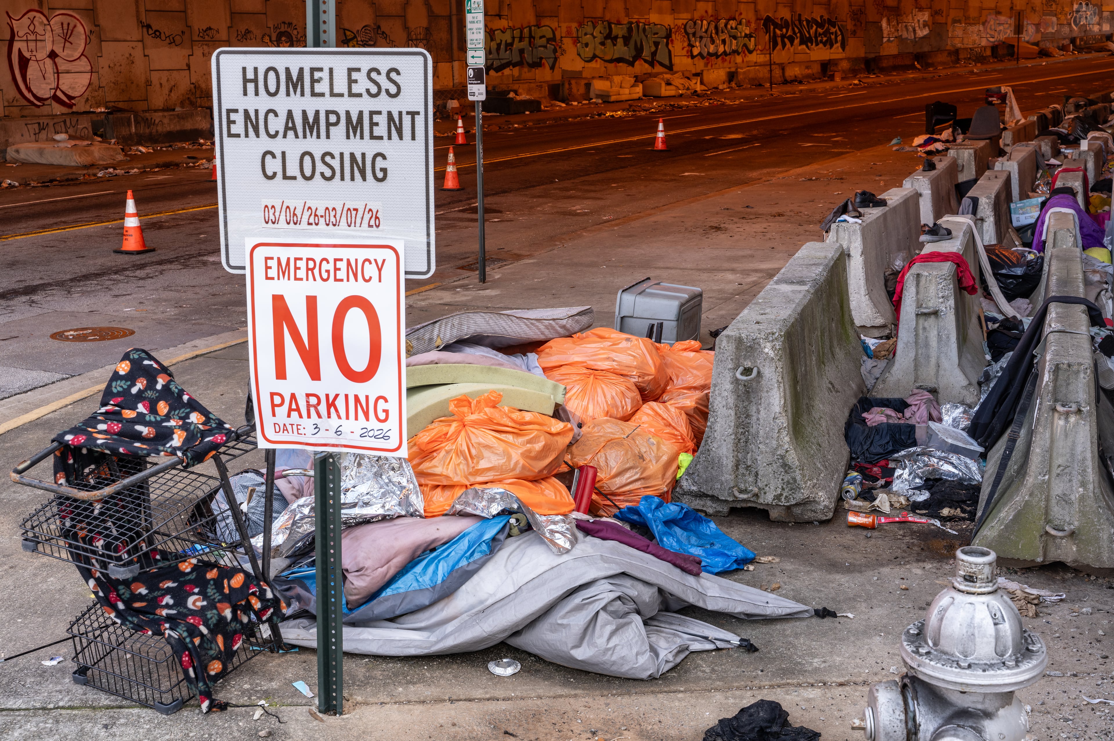 Homeless encampent on Leonard Tate Street SE