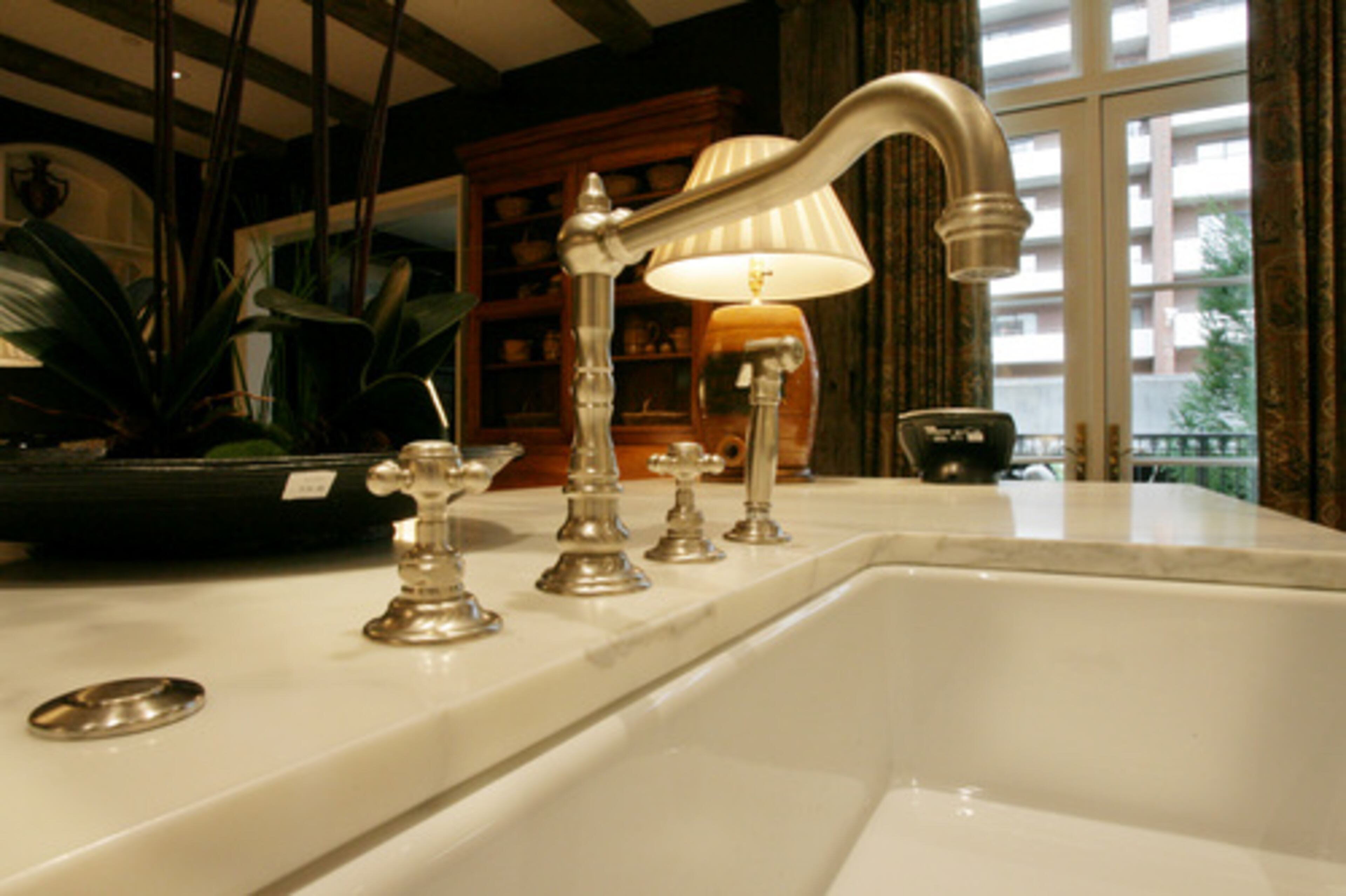 In a home filled with luxurious fabrics, even the Carerra marble countertop is called "cashmere."