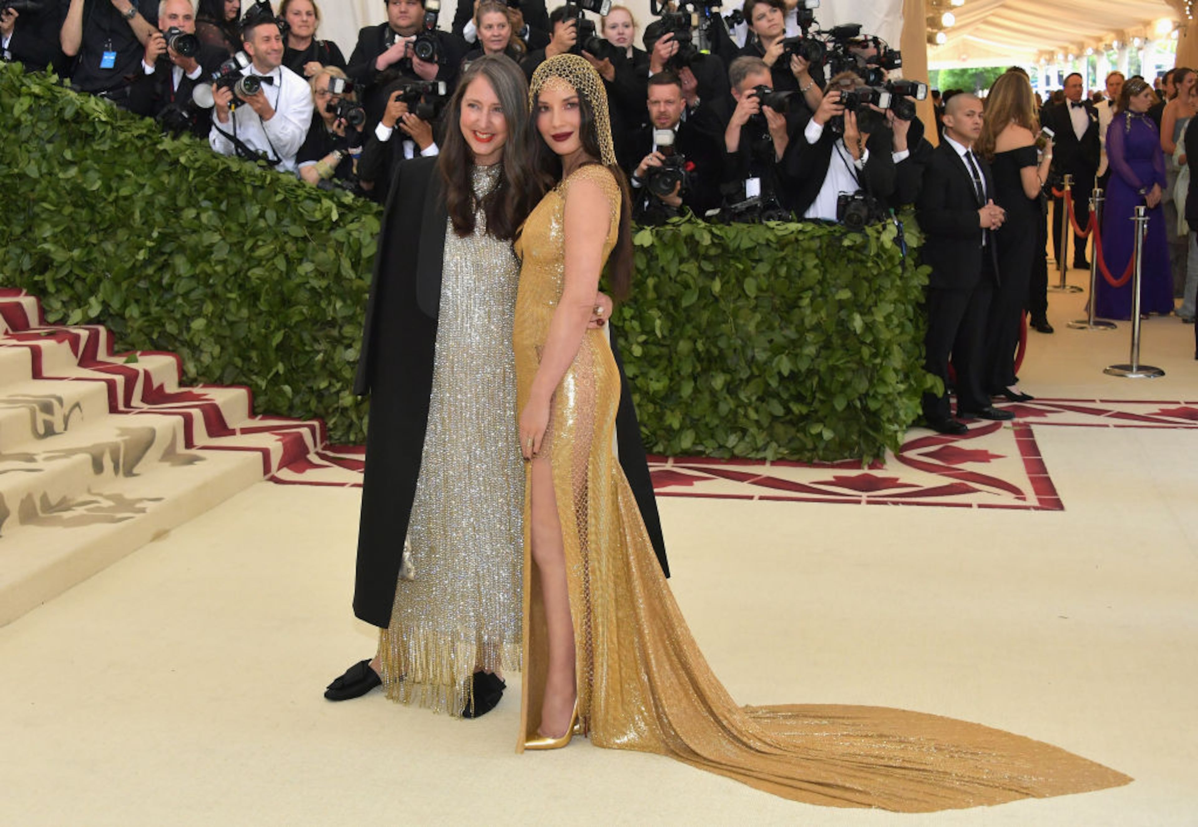 NEW YORK, NY - MAY 07: Valerie Messika and Olivia Munn attend the Heavenly Bodies: Fashion & The Catholic Imagination Costume Institute Gala at The Metropolitan Museum of Art on May 7, 2018 in New York City. (Photo by Neilson Barnard/Getty Images)