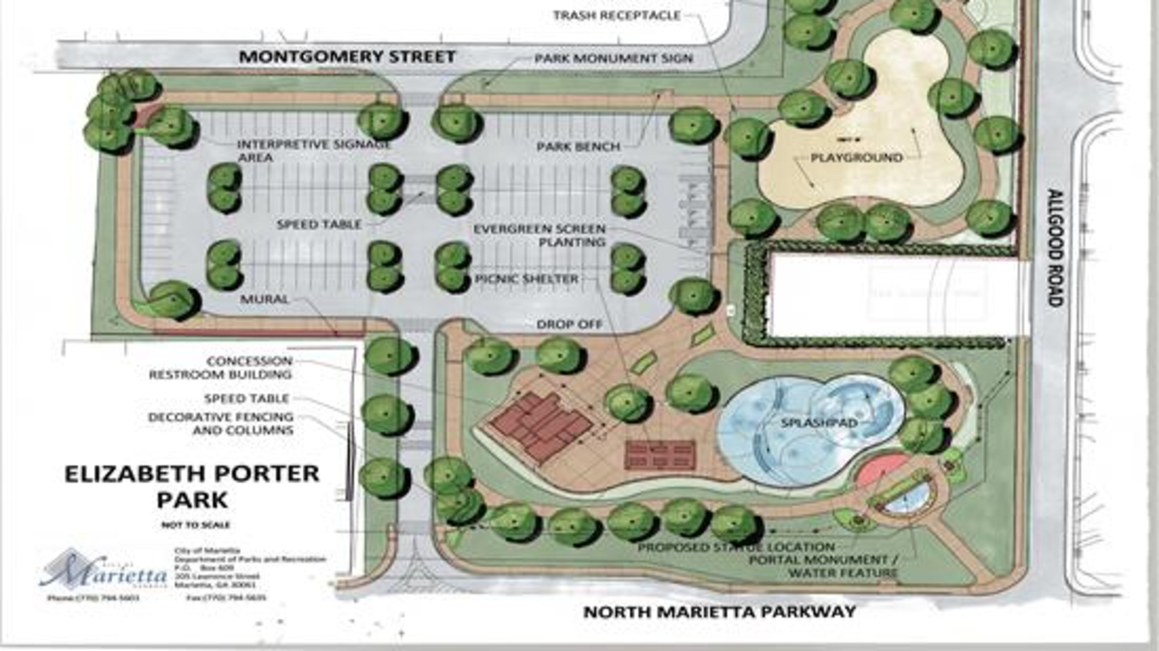 Engraved bricks are being sold for a statue in the new Elizabeth Porter Park in Marietta. Courtesy of Marietta