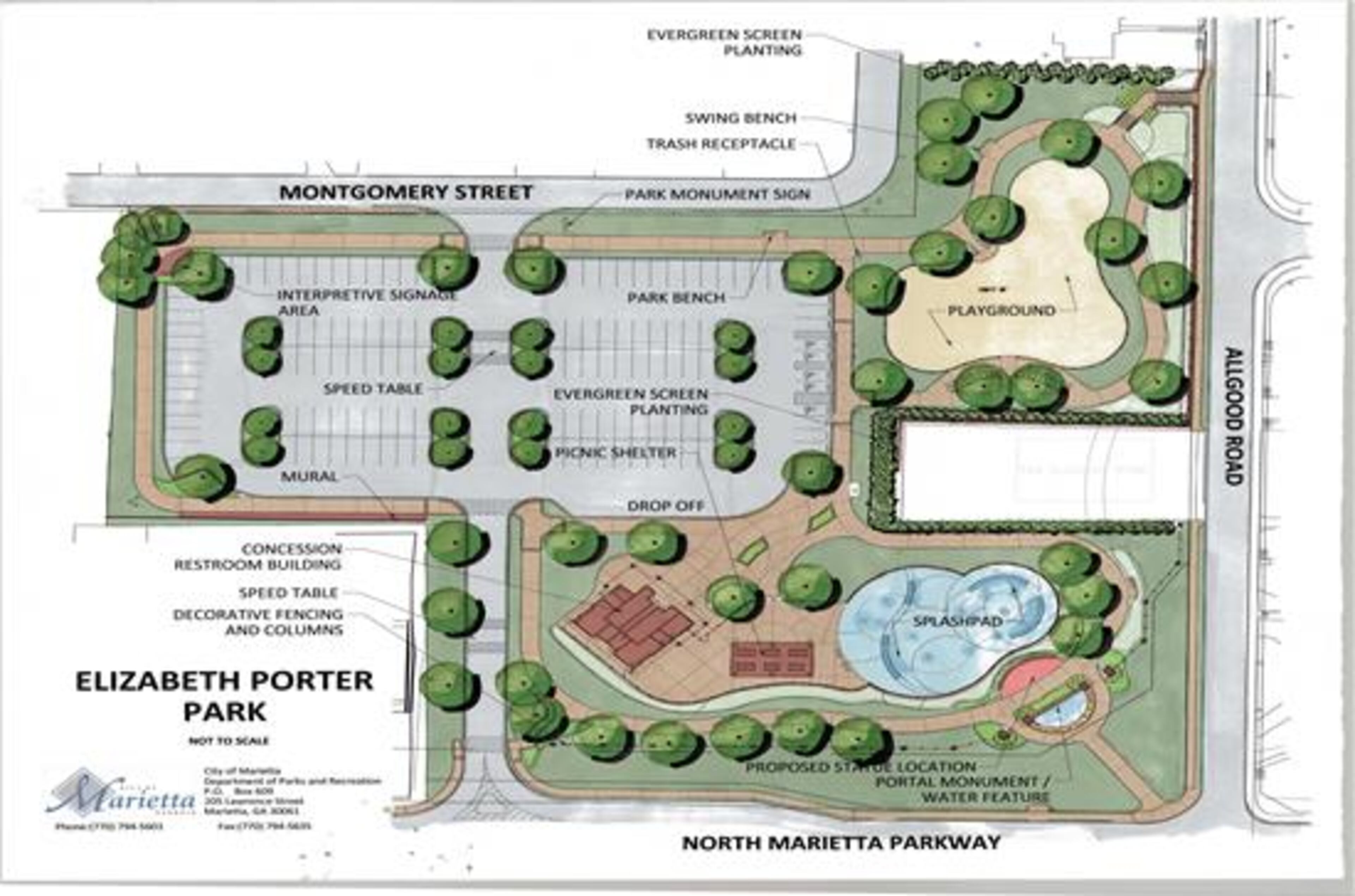 Engraved bricks are being sold for a statue in the new Elizabeth Porter Park in Marietta.