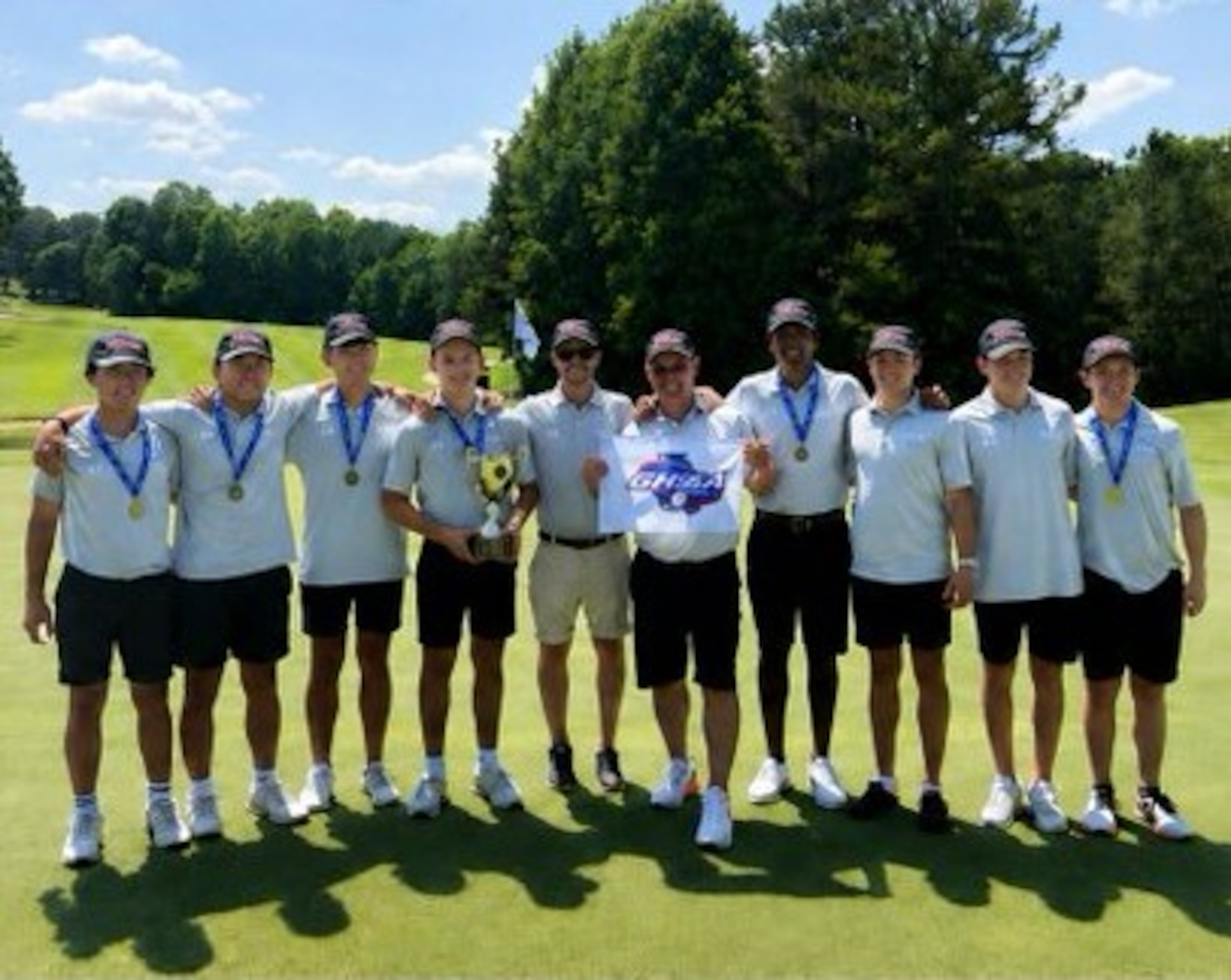 The Lambert boys won their second state golf championship at Bentwater Country Club on May 19, 2026. (Courtesy of GHSA)