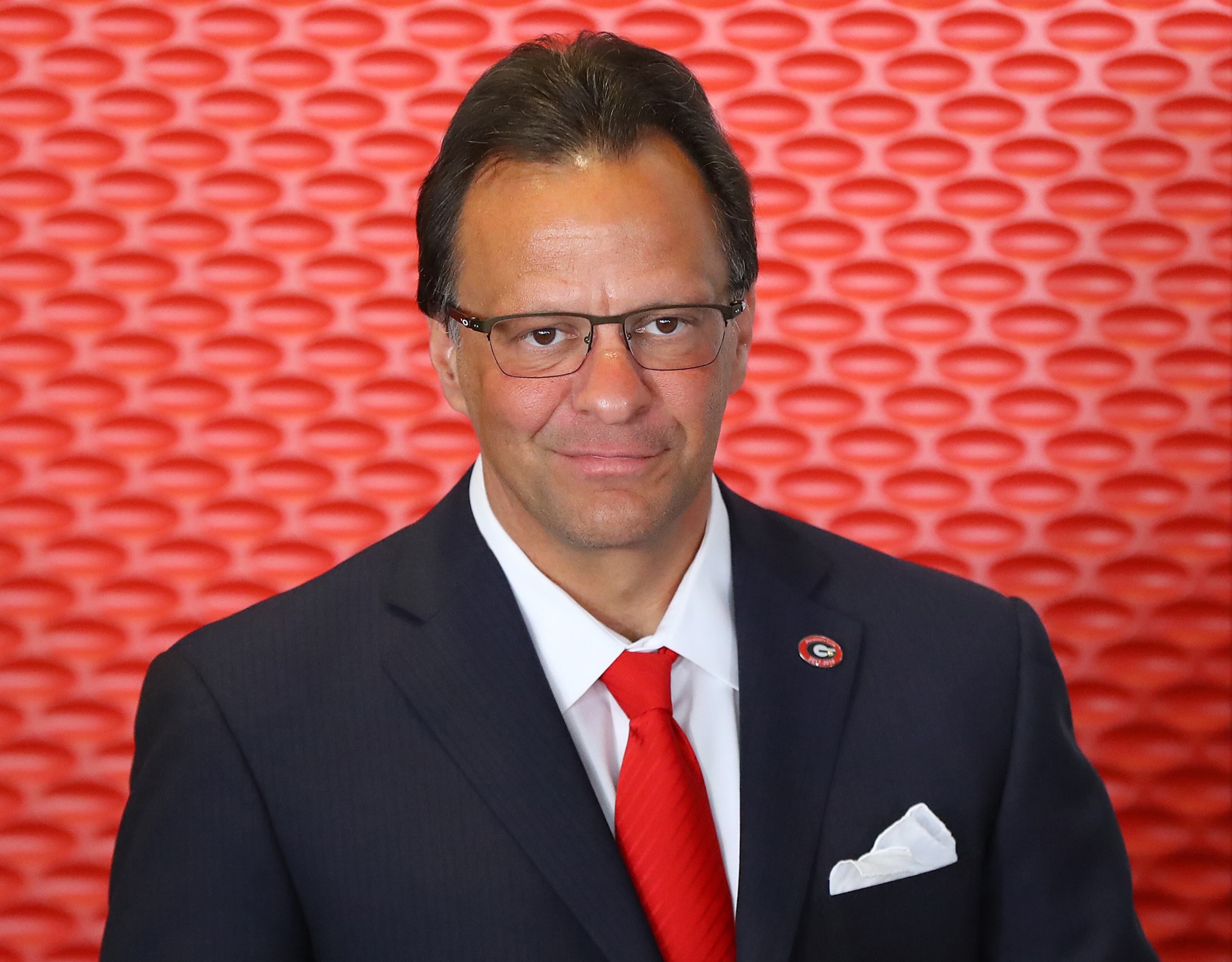 March 16, 2018 Athens: Tom Crean is introduced as the new men's basketball head coach at the University of Georgia on Friday, March 16, 2018, at Stegeman Coliseum in Athens. Crean compiled a 356-231 record in 18 seasons at Marquette and Indiana from 1999-2017. Curtis Compton/ccompton@ajc.com