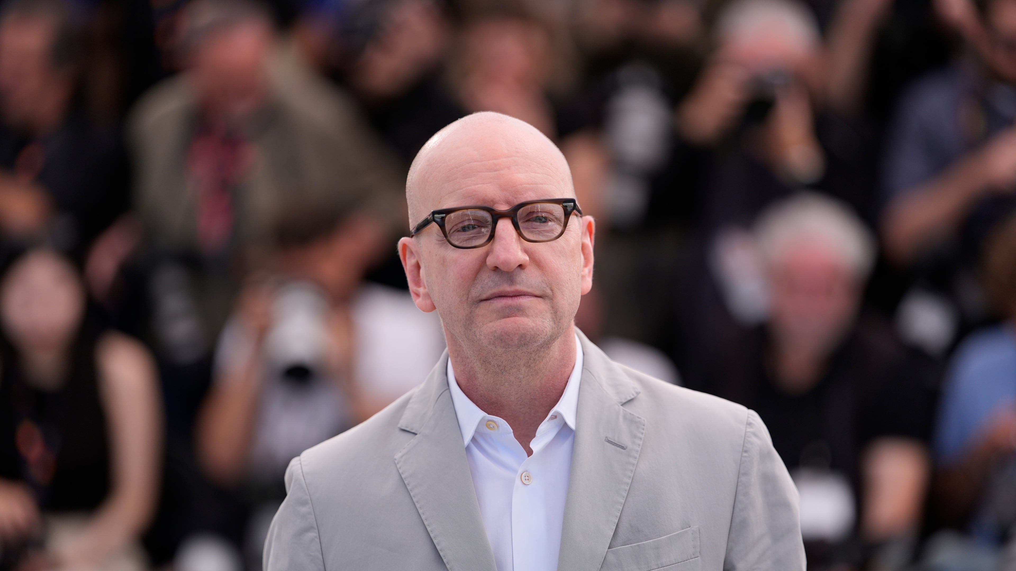 Director Steven Soderbergh poses for photographers at the photo call for the film 'John Lennon: The Last Interview' during the 79th international film festival, Cannes, southern France, Saturday, May 16, 2026. (AP Photo/John Locher)