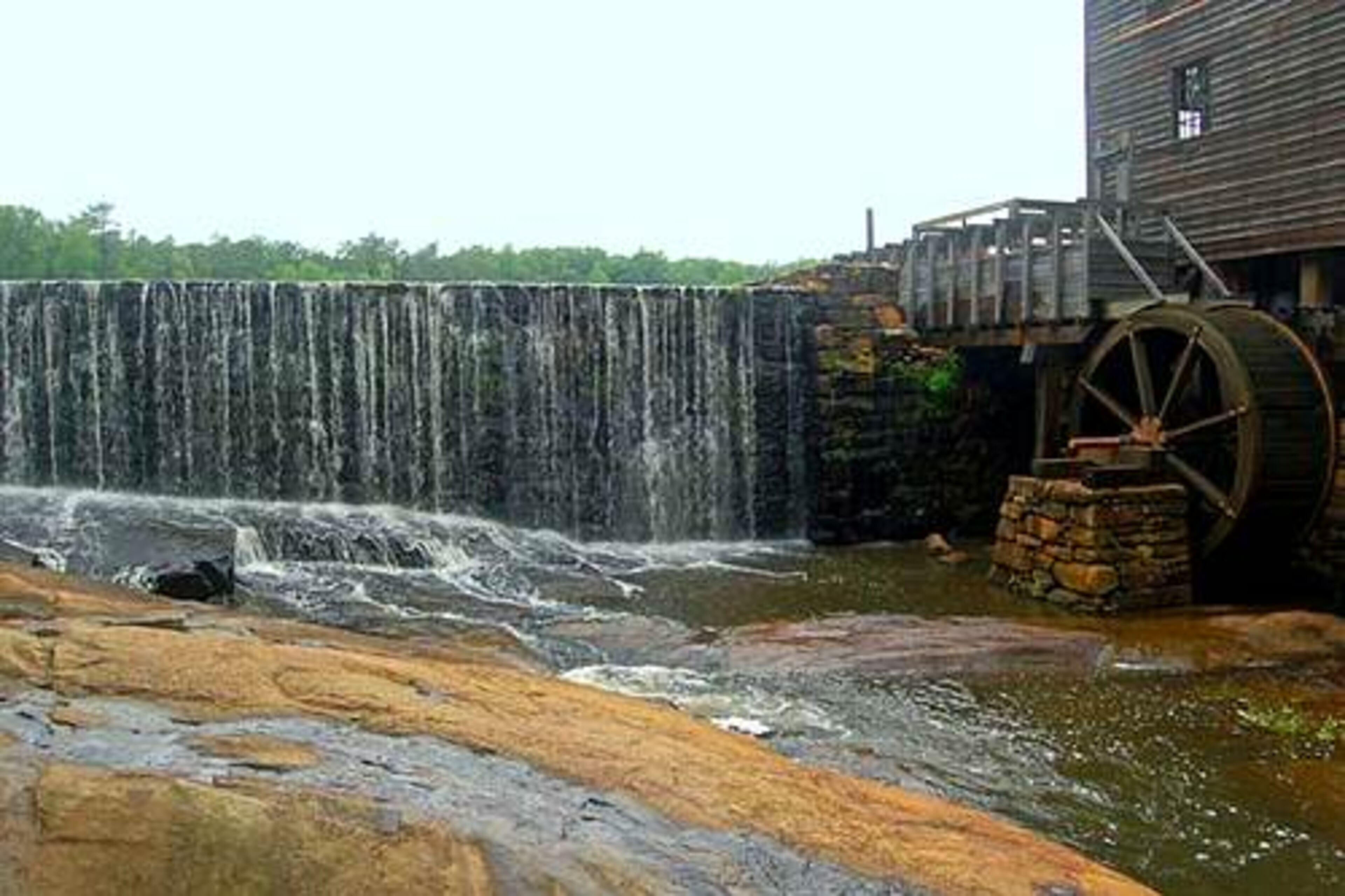 The re-opened and operating Yates Mill is a popular destination in Raleigh.