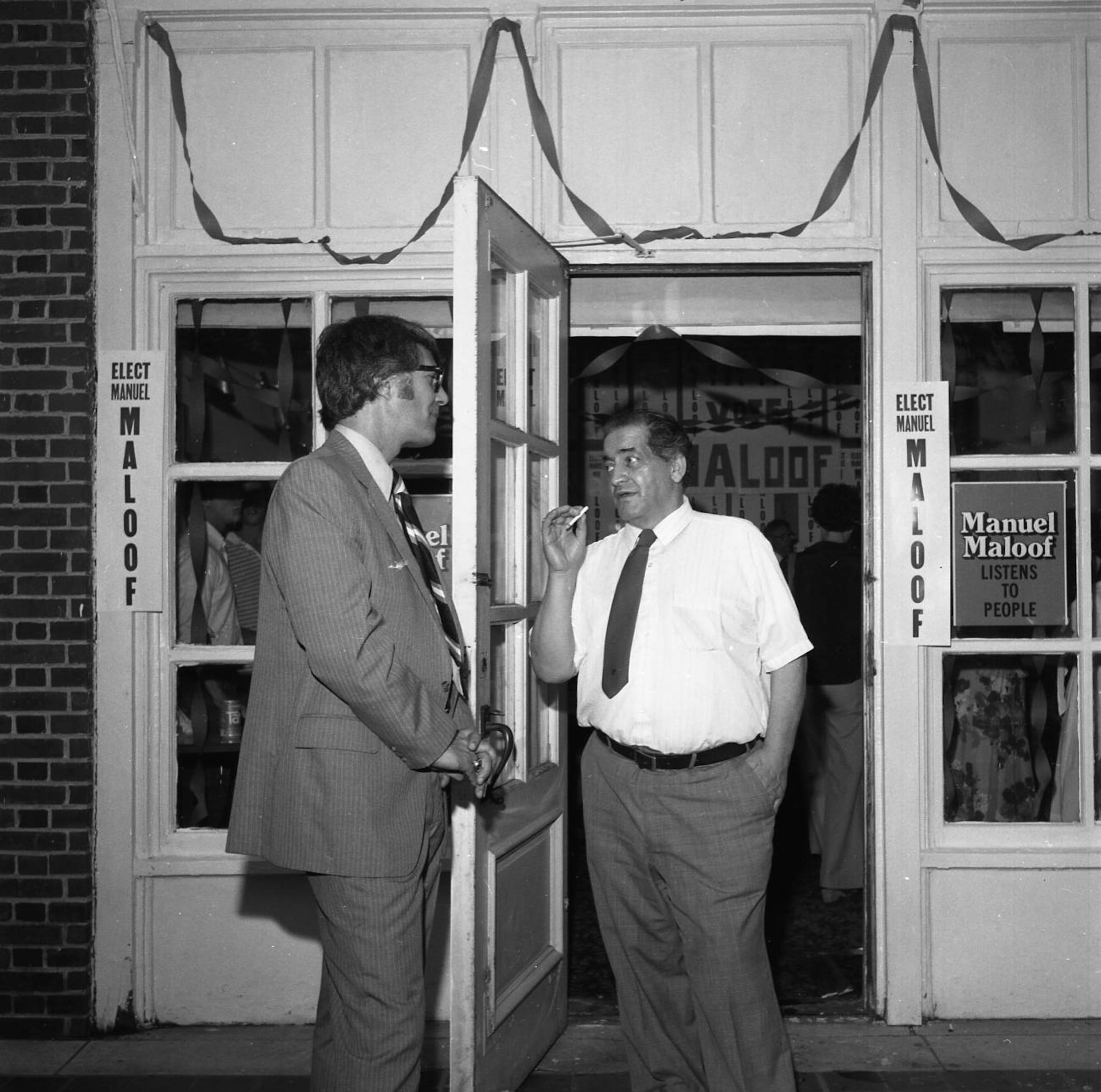 Manuel Maloof during his campaign for DeKalb County Commission Chairman, Atlanta, Georgia, June 18, 1980. Marion Johnson/AJC